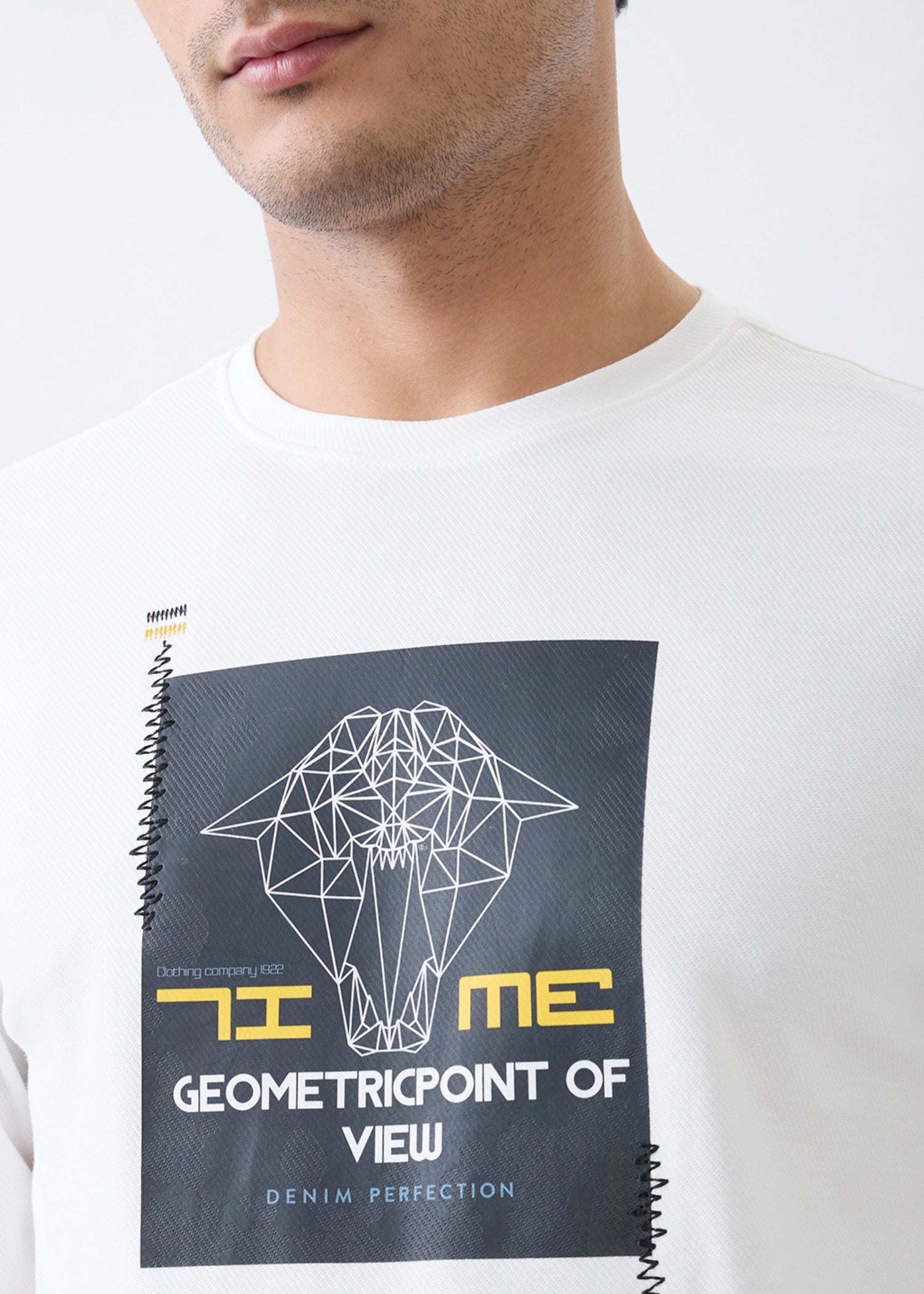 Metric Graphic Full Sleeve T-Shirt: White