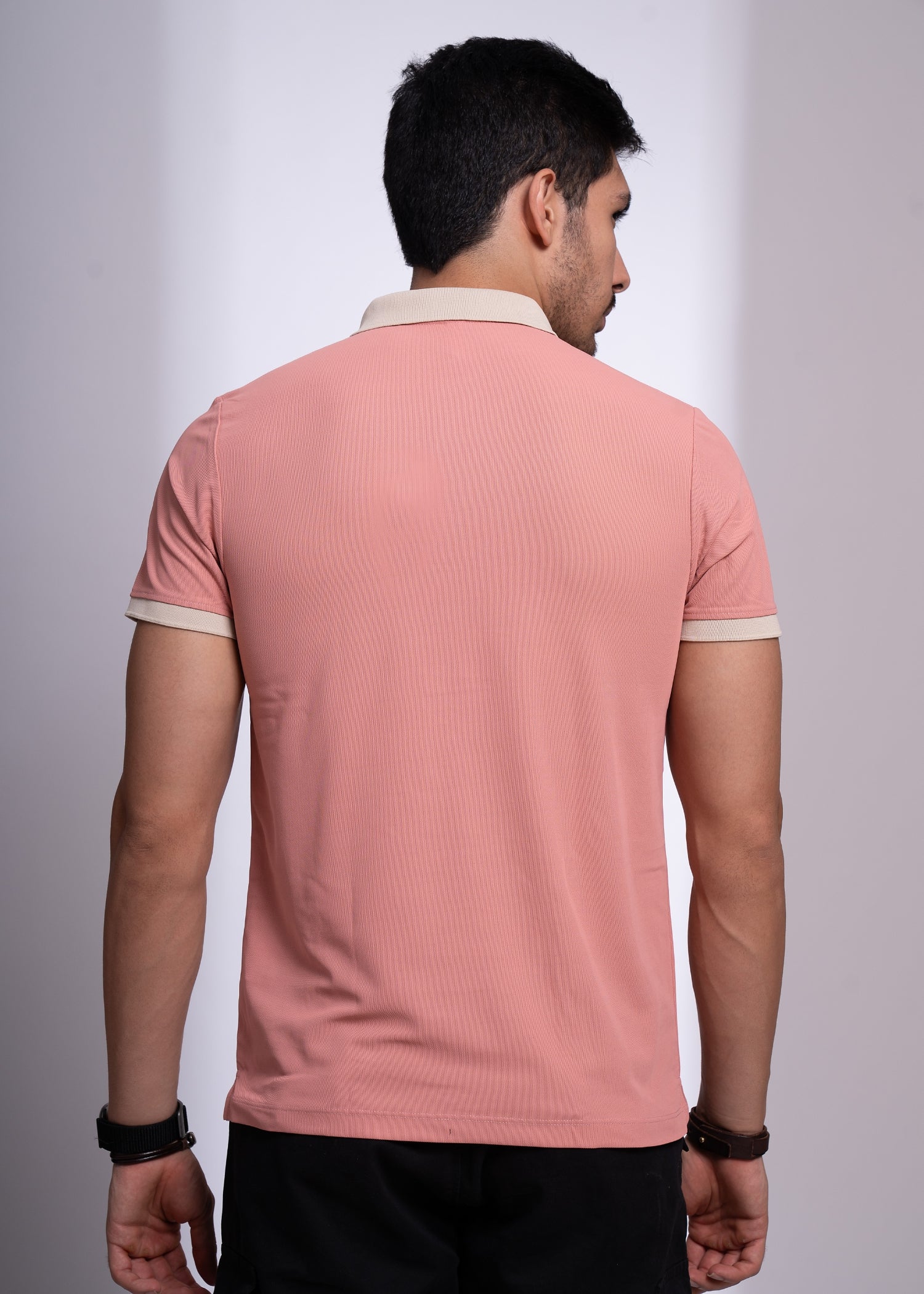 Mary Solid Polo T-Shirt: Coral Pink