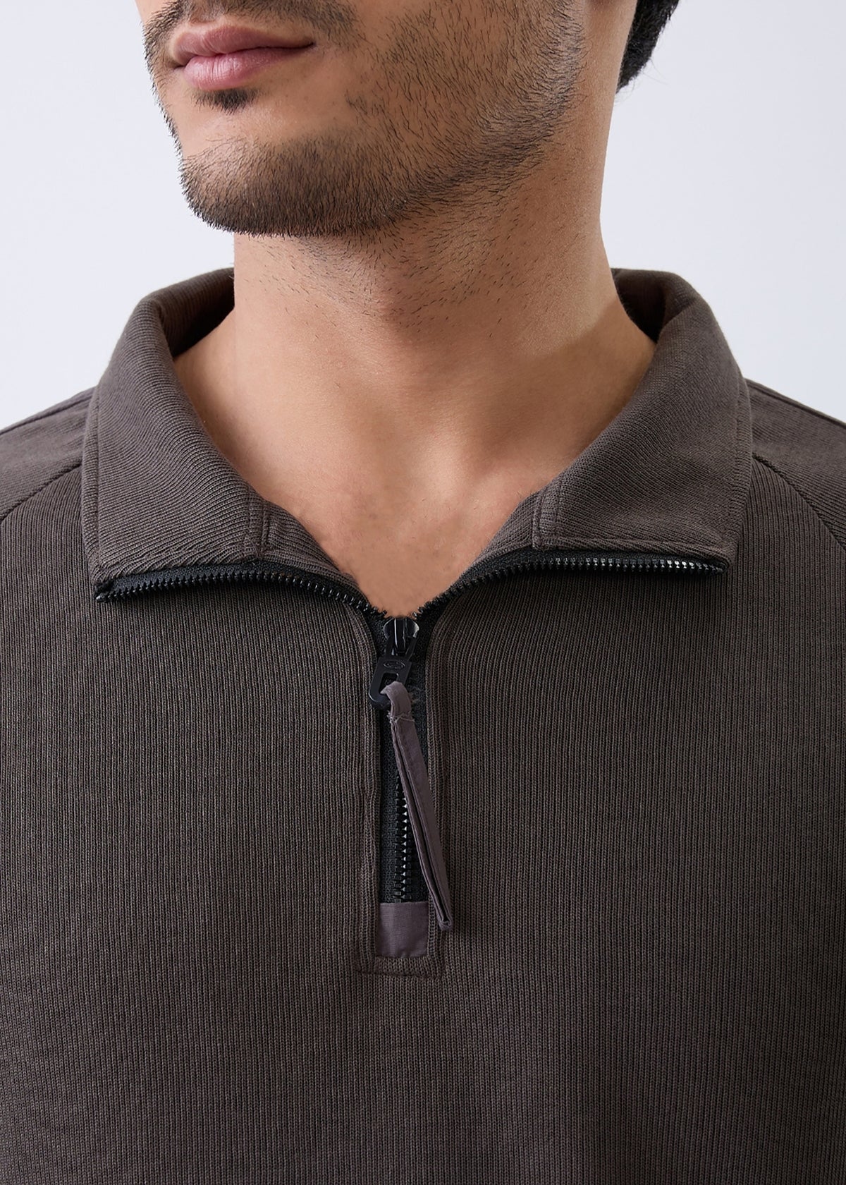 Grateful Zip-Neck Full Sleeve Sweatshirt