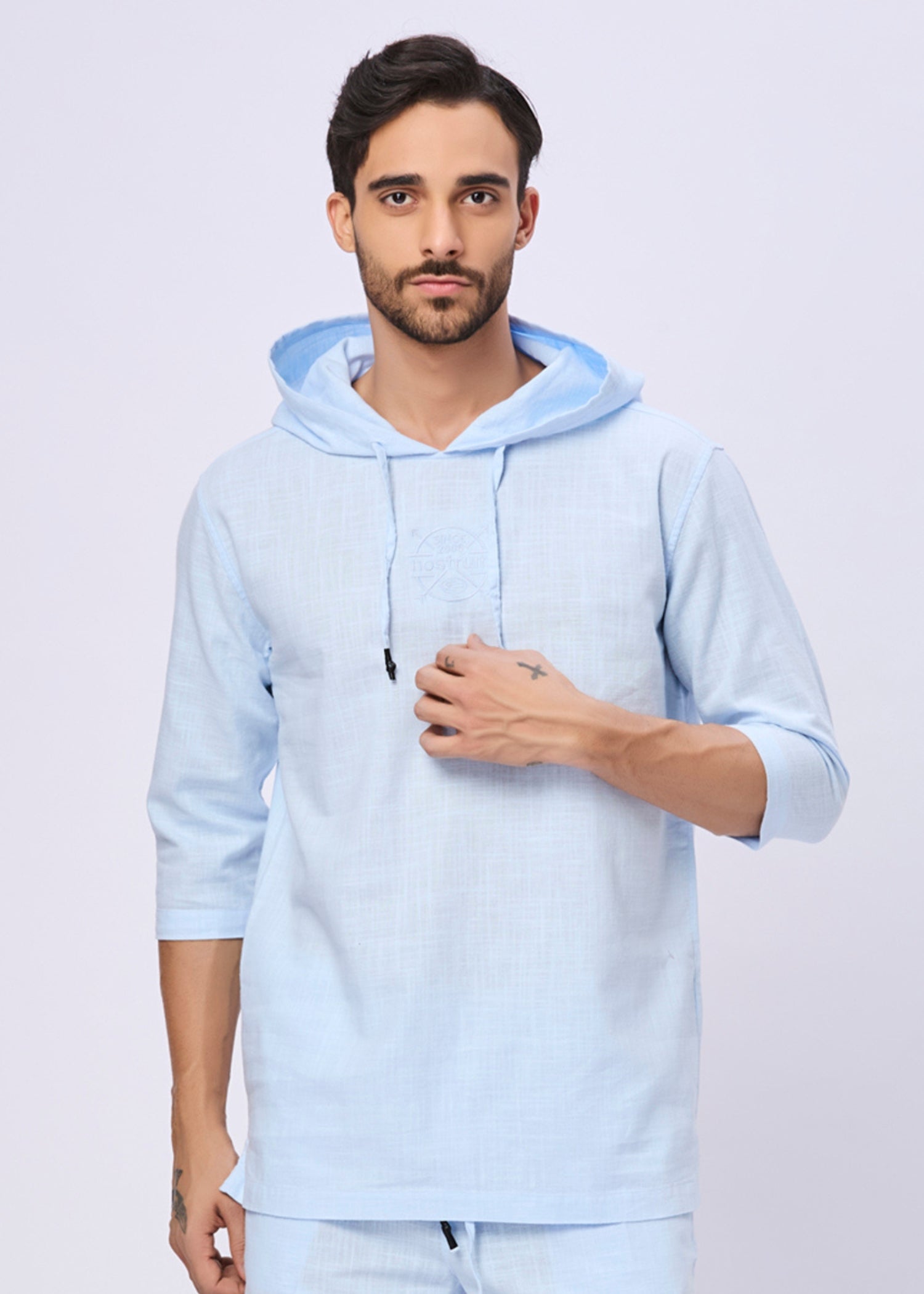 Simcox Summer Cotton Hoodie: Sky Blue