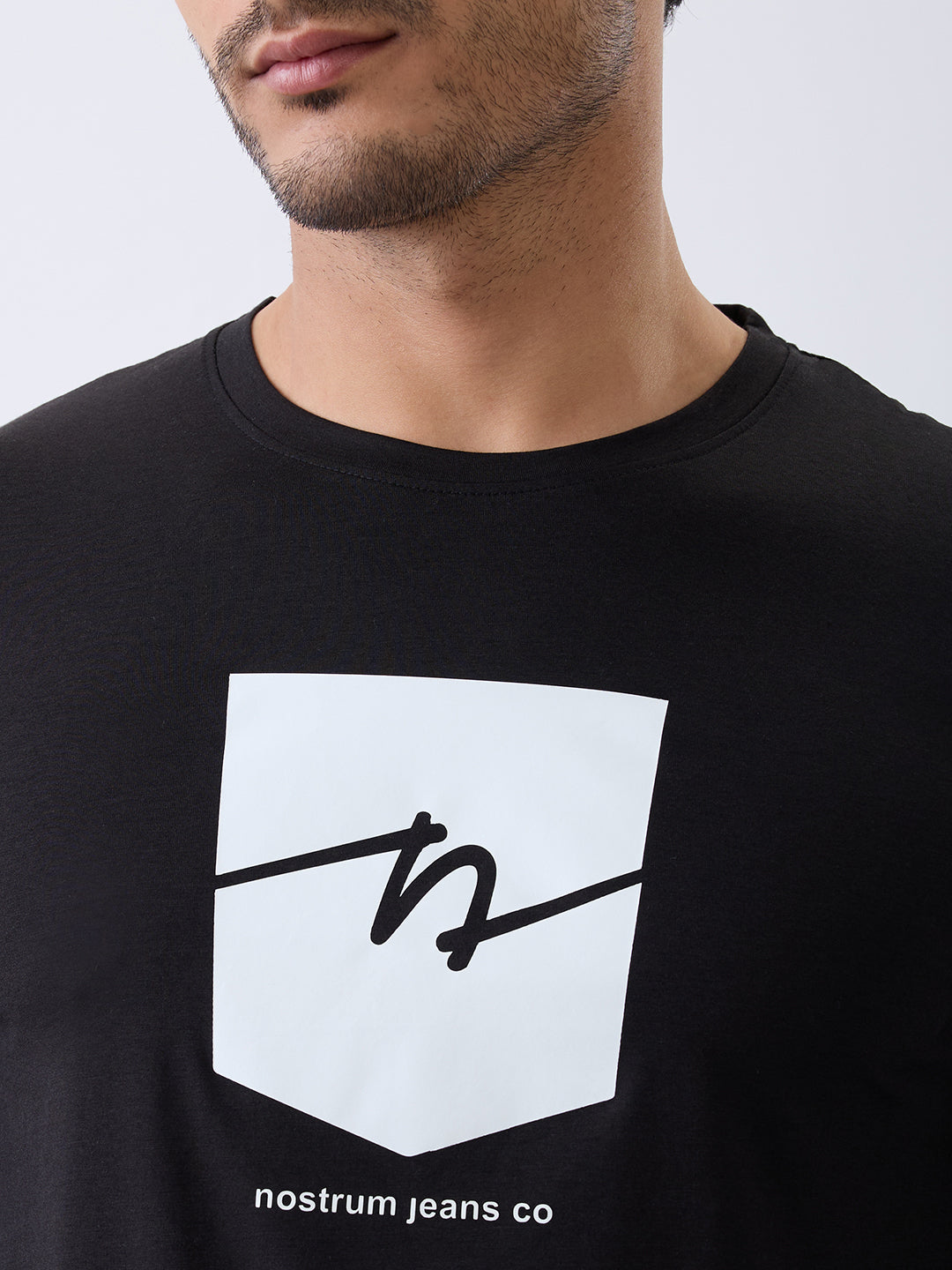 Star 1 Fitted Full Sleeve Pullover: Black
