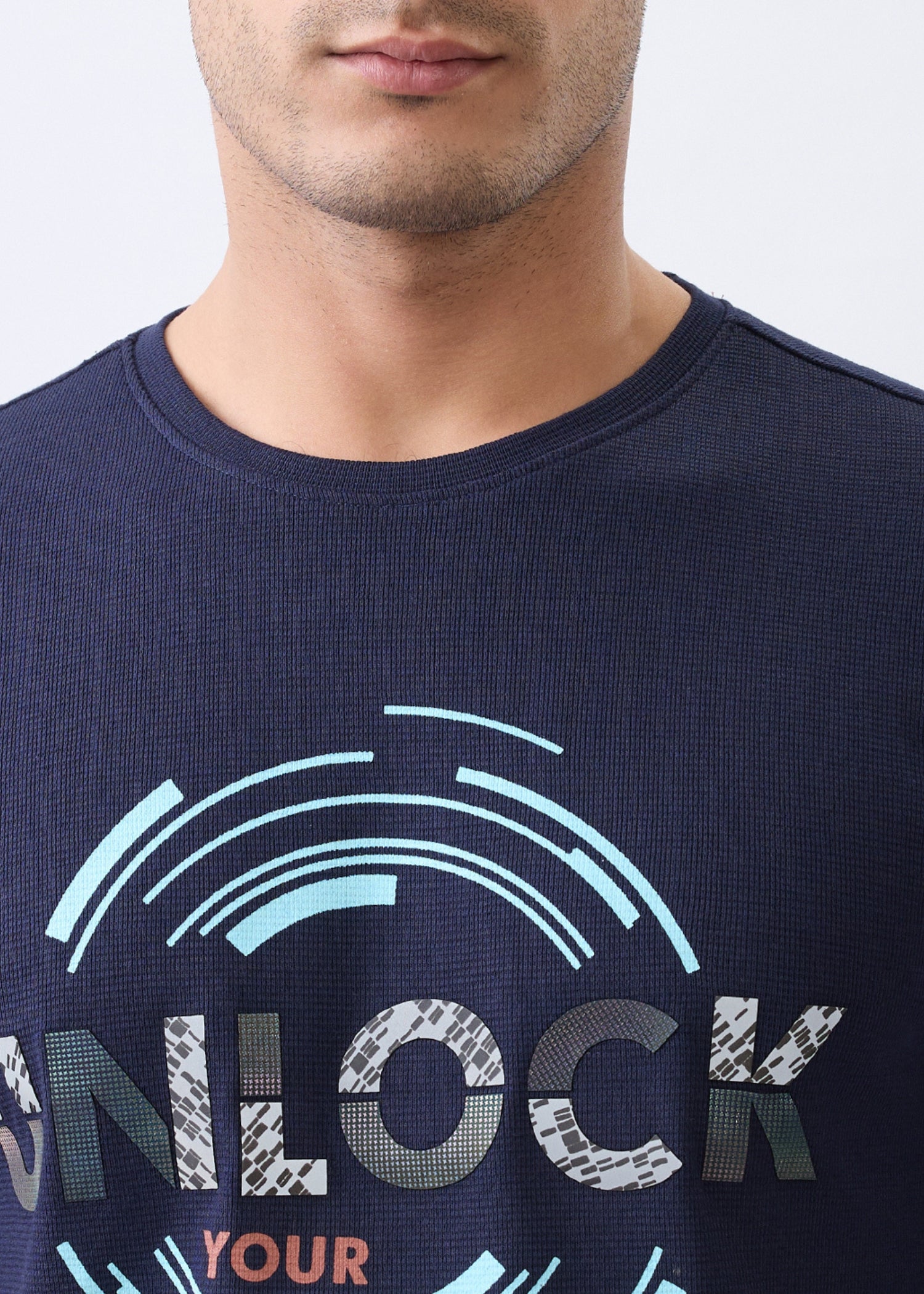 Potential Printed Full Sleeve T-Shirt: Navy