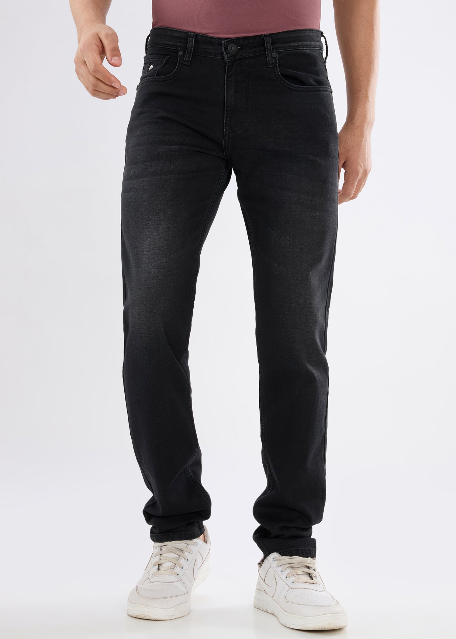 Nostrum Dolovi G Regular Fit Black Denim Jeans for Men