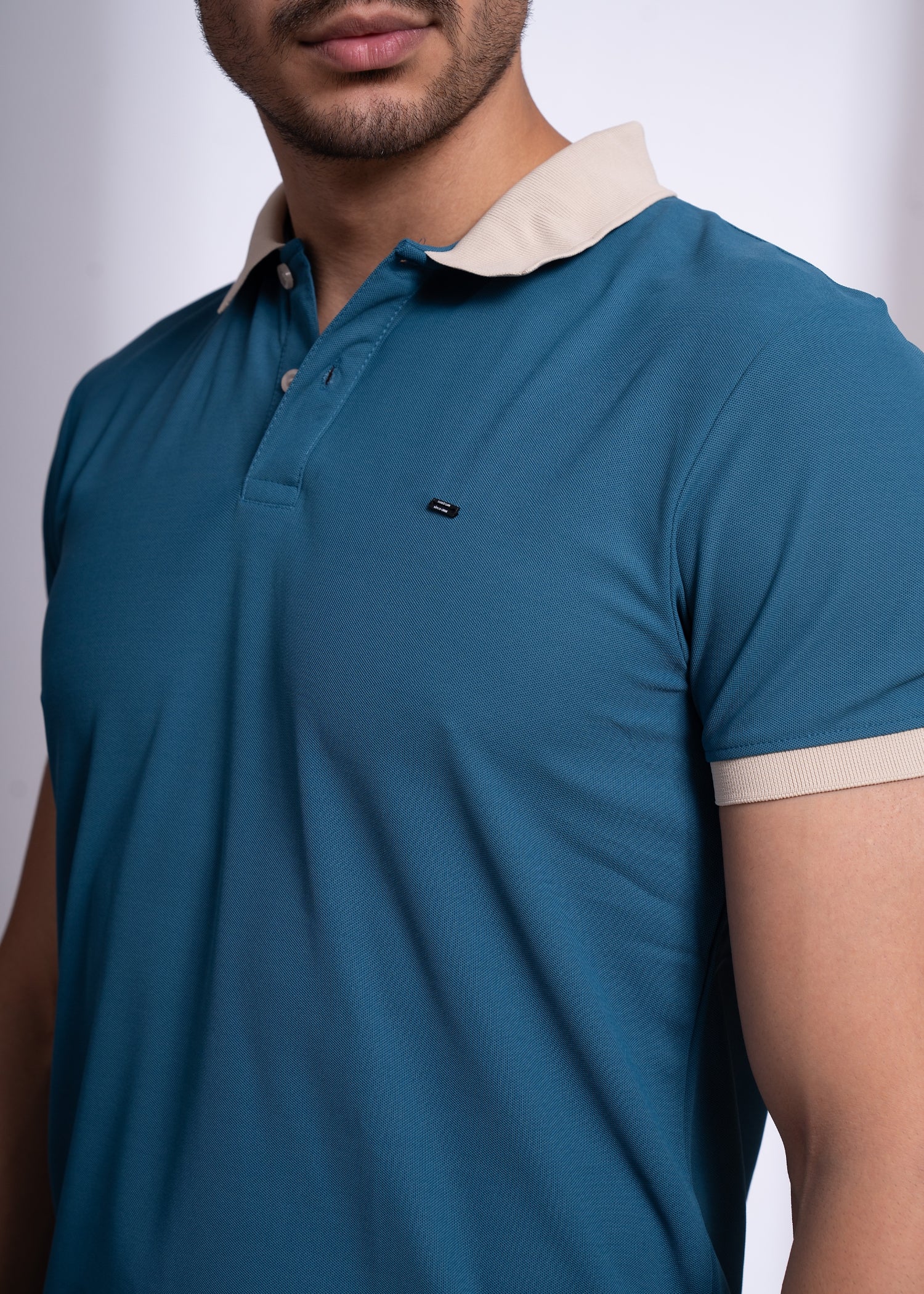 Mary Solid Polo T-Shirt: Blue