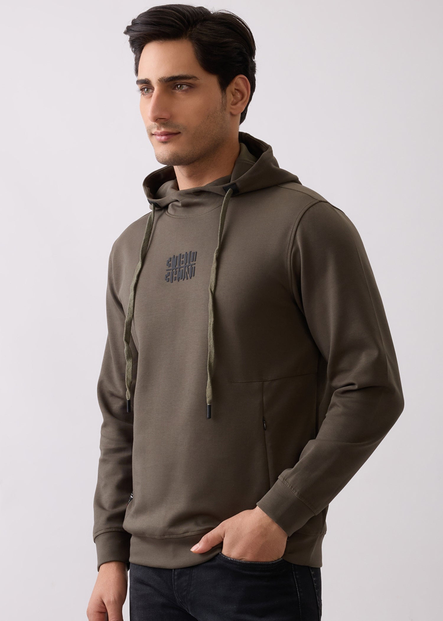 Incredible Printed Hoodie: Olive