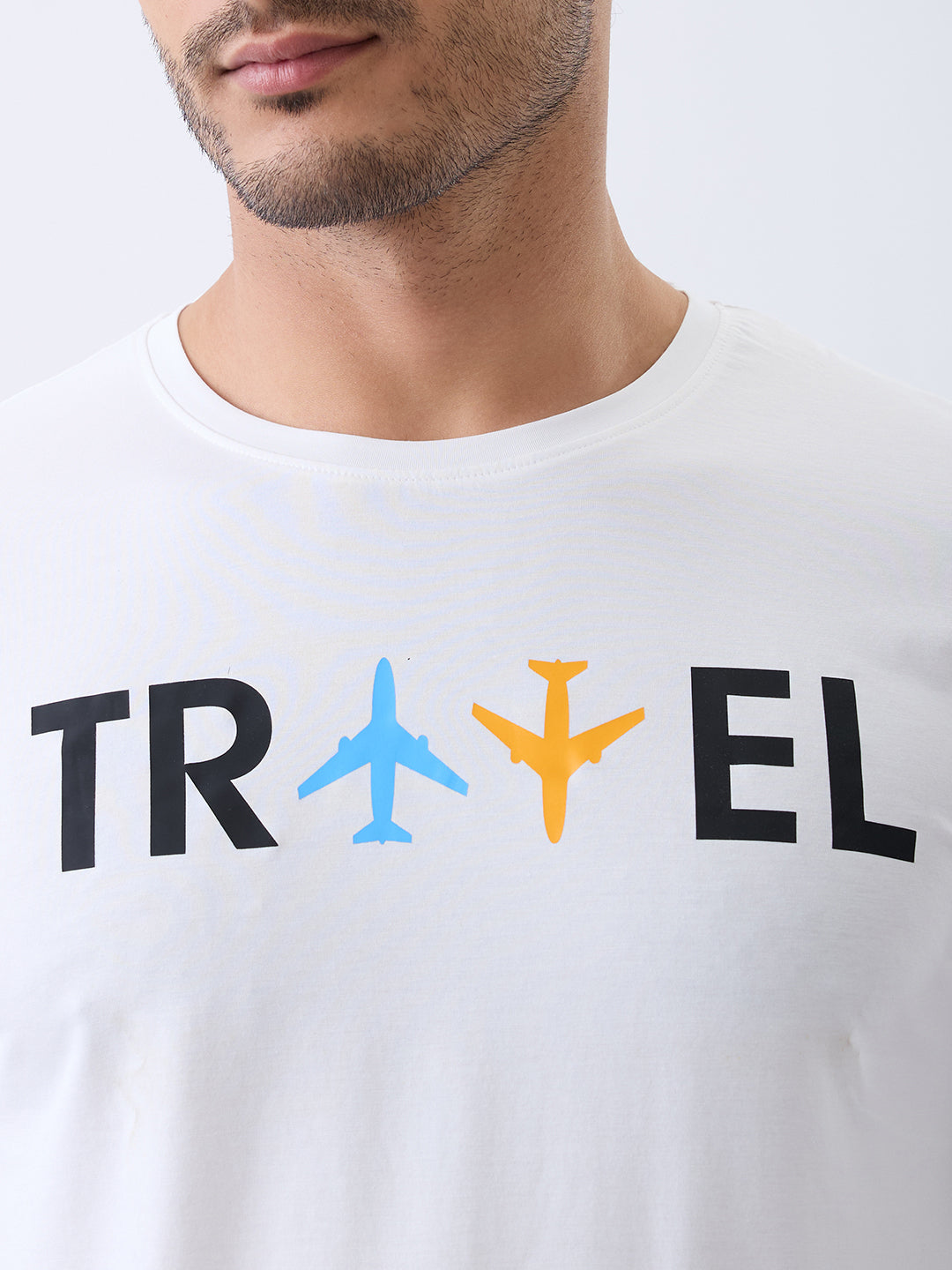 Travel Graphic Full Sleeve Pullover: White