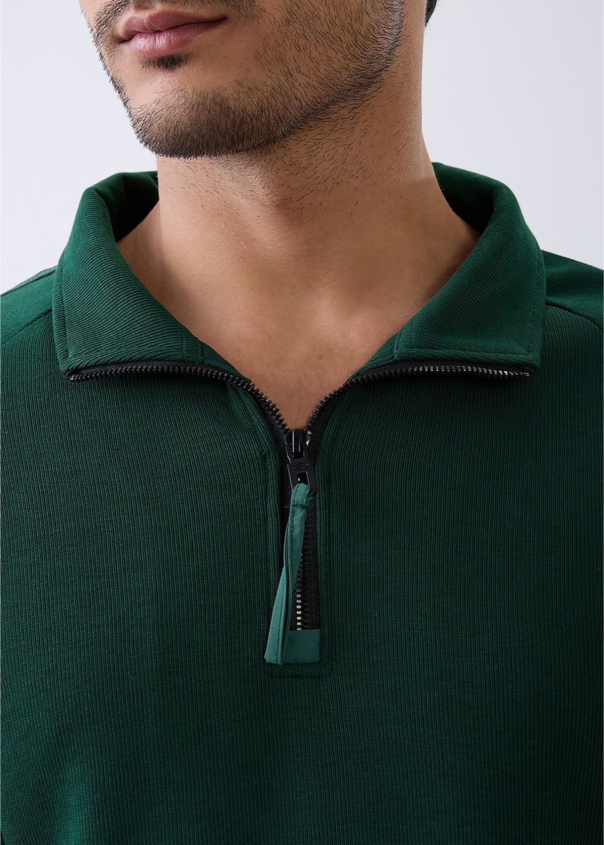 Grateful Zip-Neck Full Sleeve Sweatshirt