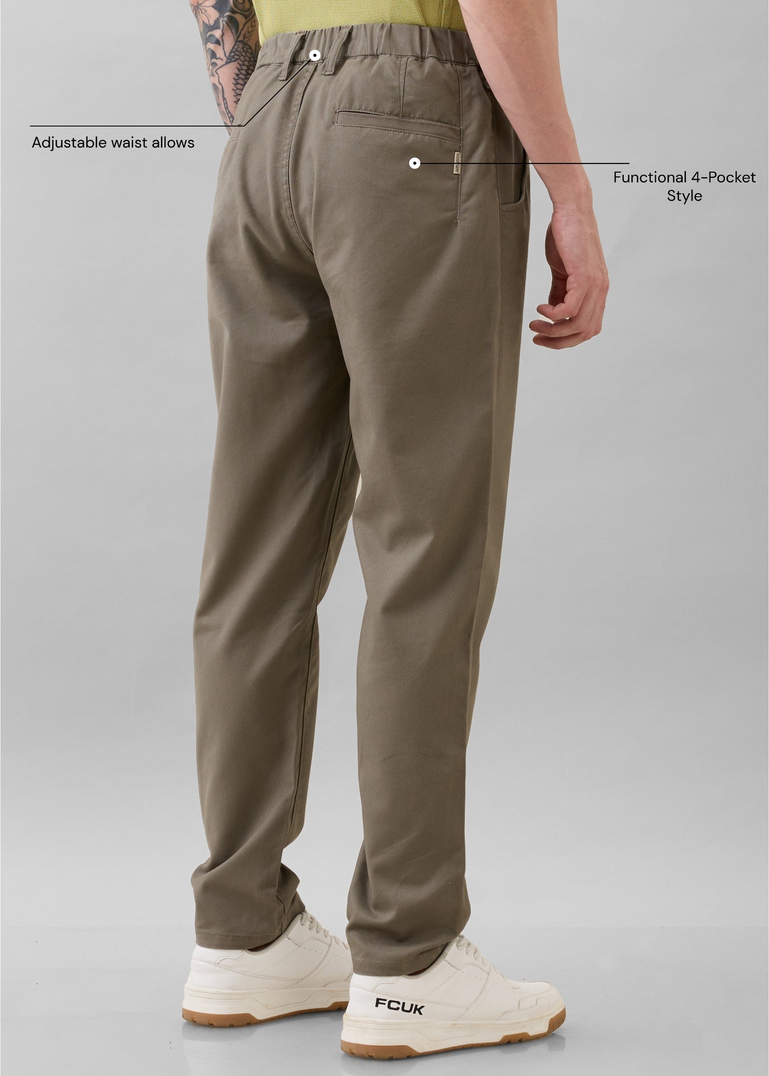 Abrus Cotton Drawstring Trouser: Dark Beige