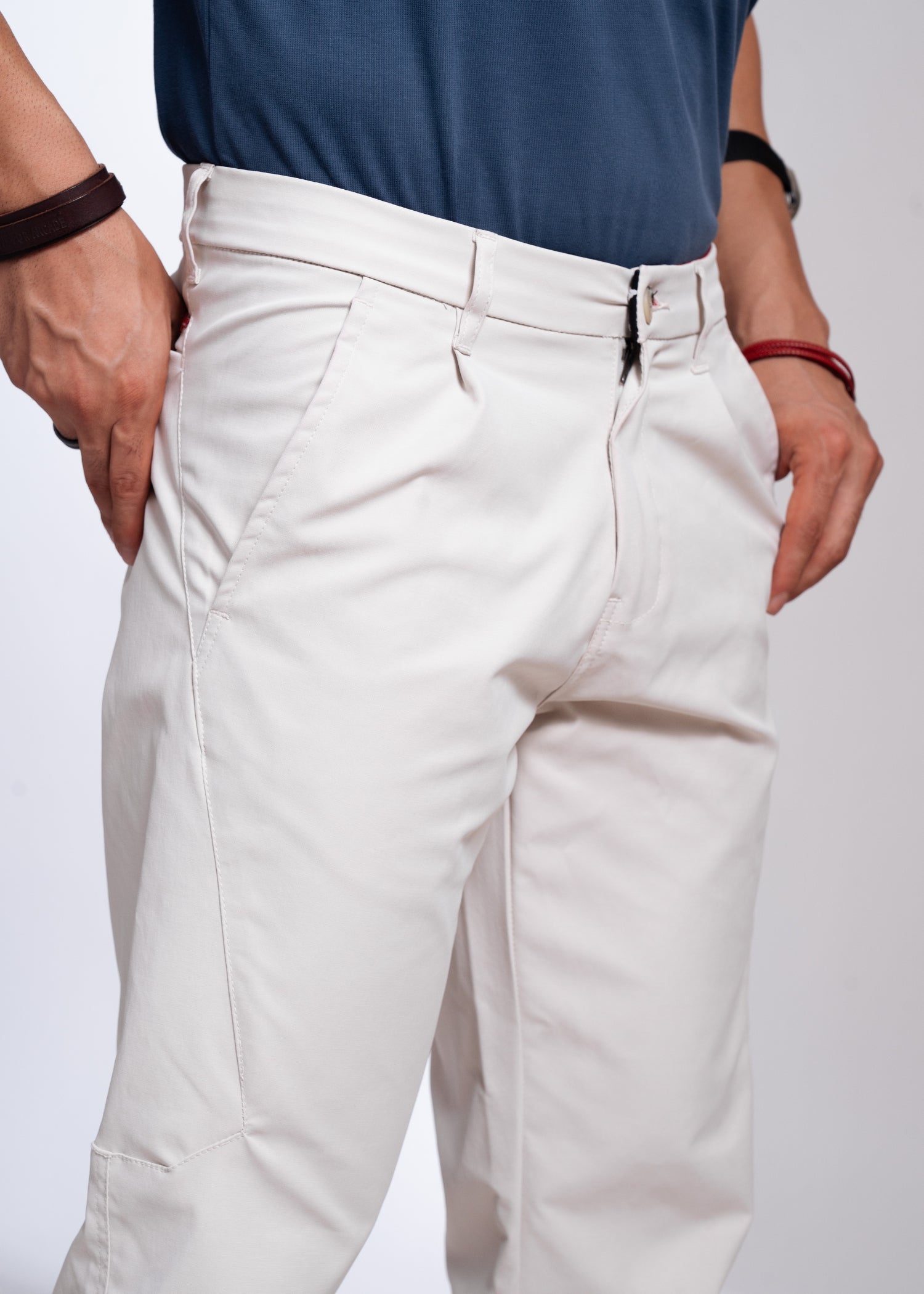 Rotica Straight Fit Formal Trouser: Natural