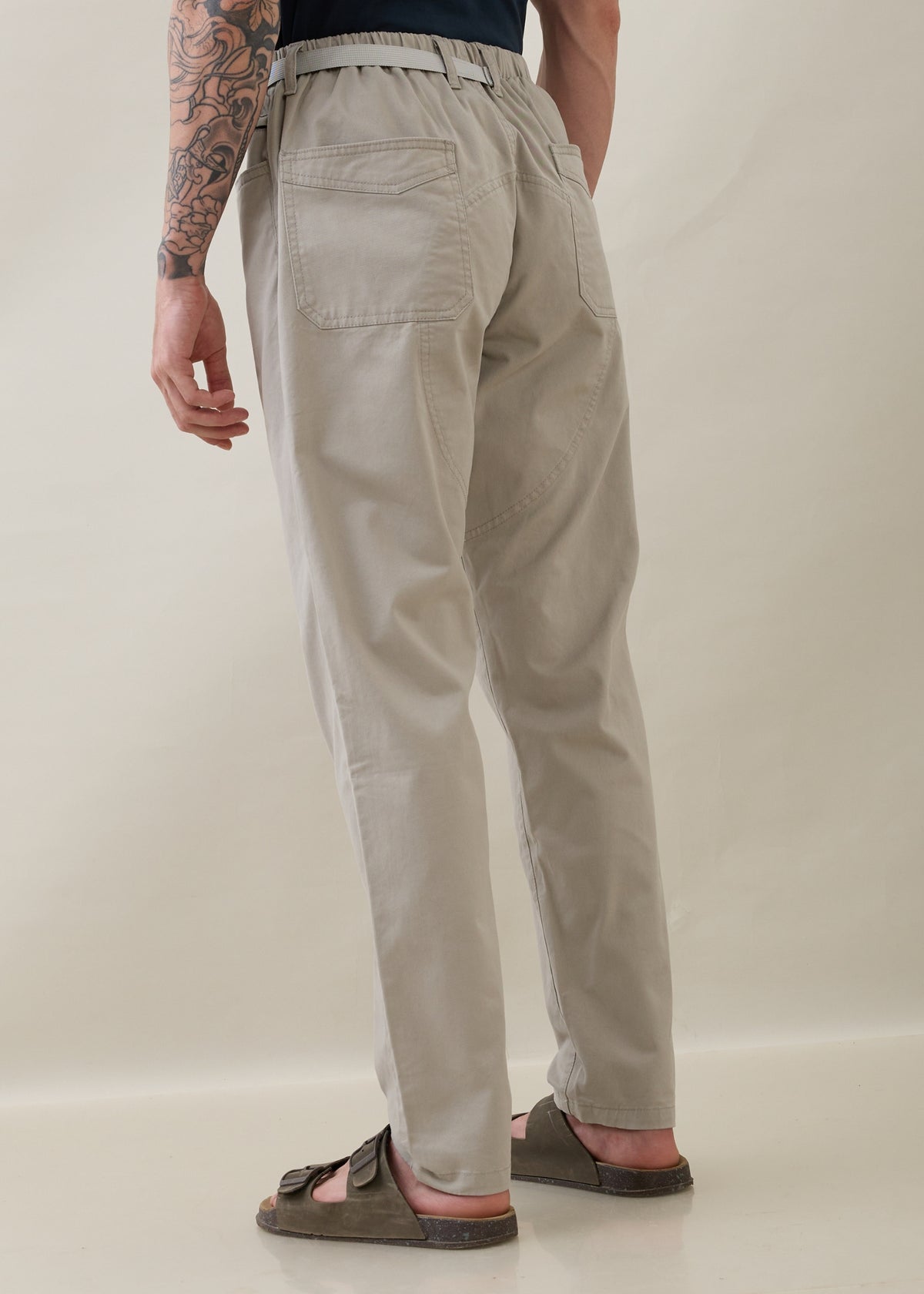 Therry Cotton Relaxed Fit Trouser: Light Grey
