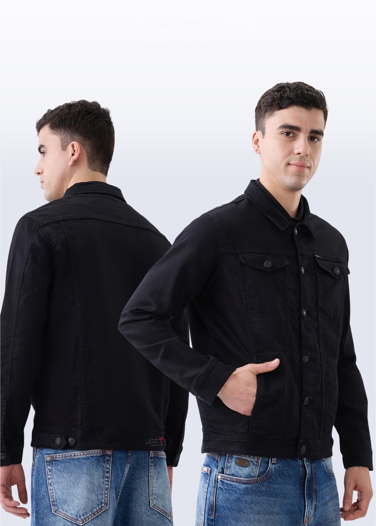Brezzo Denim Utility Jacket: Black