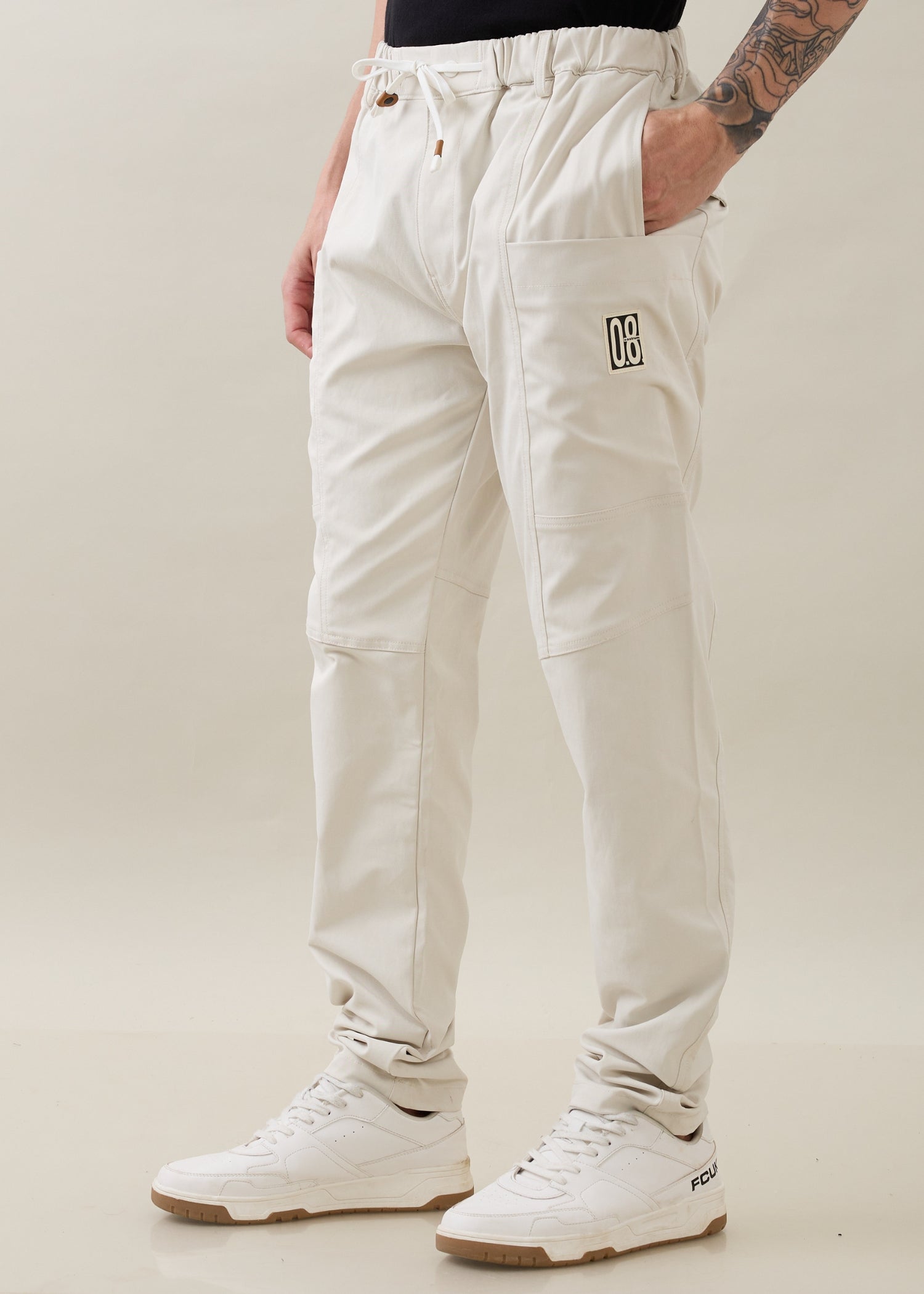 Karmic Relaxed Fit Cargo: Off White