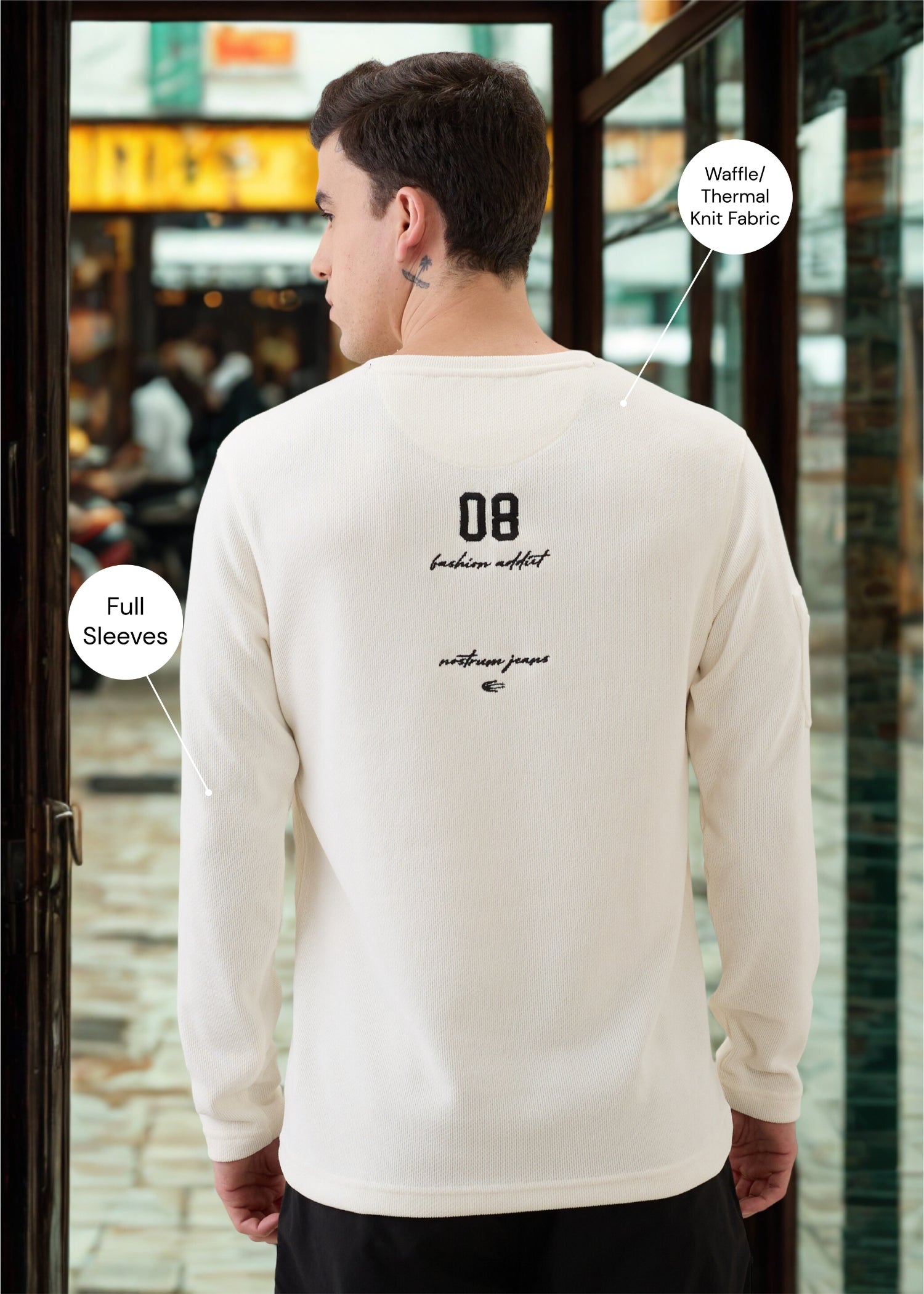 Entire Graphic Full Sleeves T-shirt: White