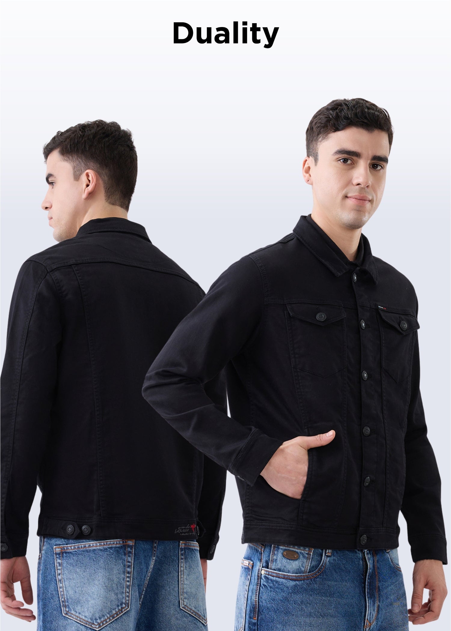 Brezzo Denim Utility Jacket: Black
