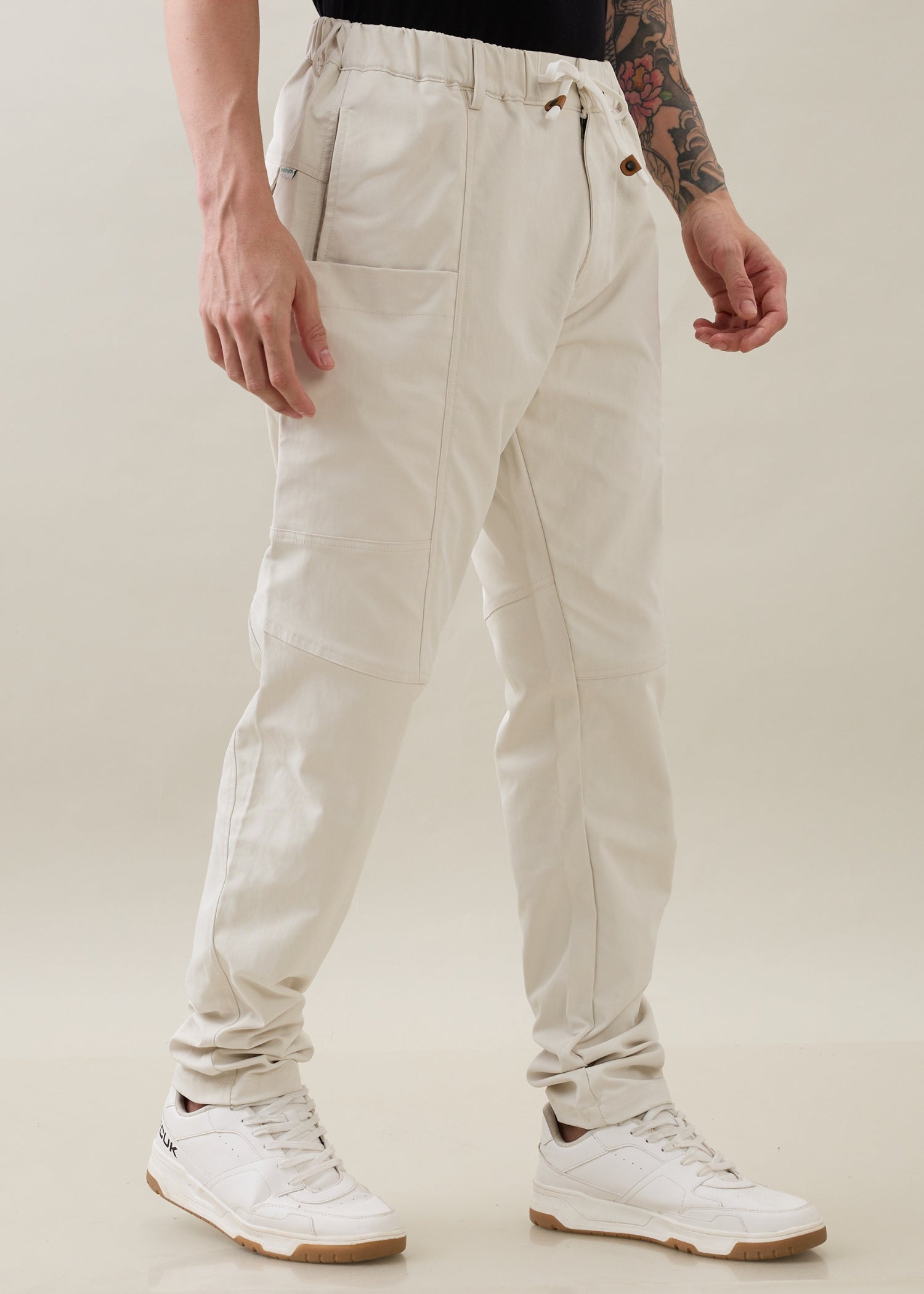 Karmic Relaxed Fit Cargo: Off White