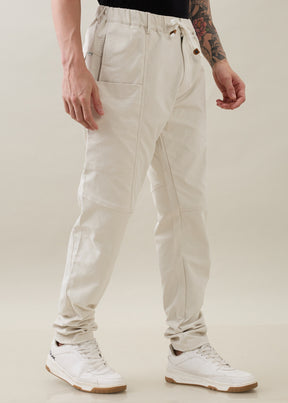 Karmic Relaxed Fit Cargo: Off White