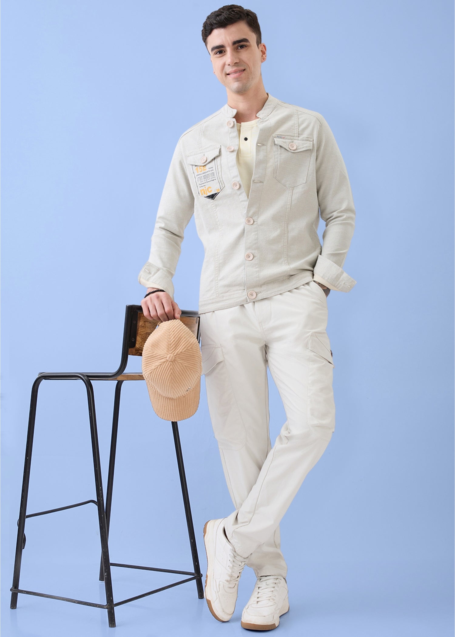 Derbint Fitted Denim Jacket: L.Grey