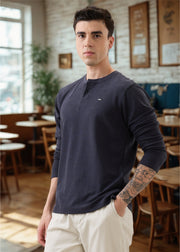 Makaya Knit Full Sleeve T-shirt: Navy