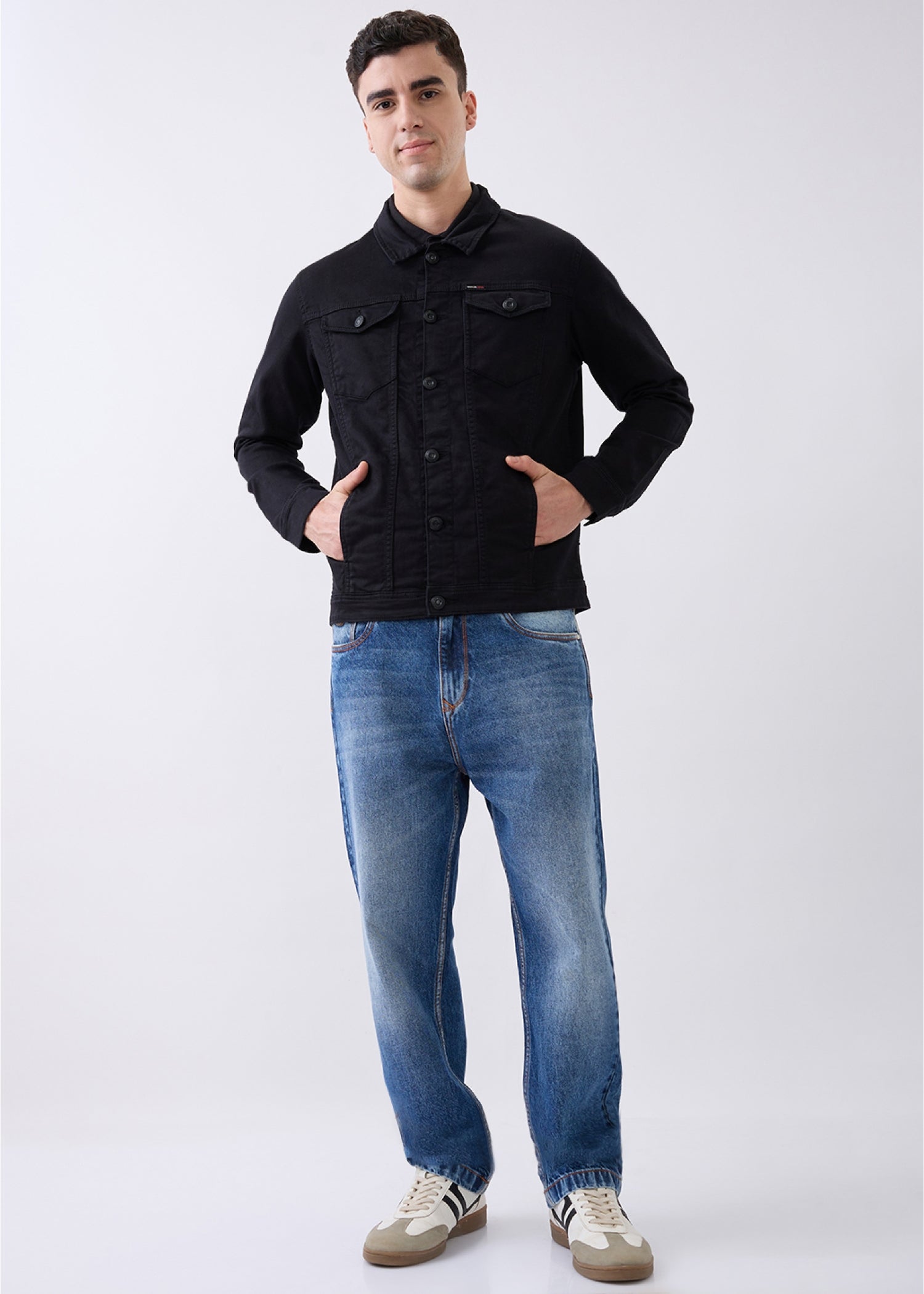 Brezzo Denim Utility Jacket: Black