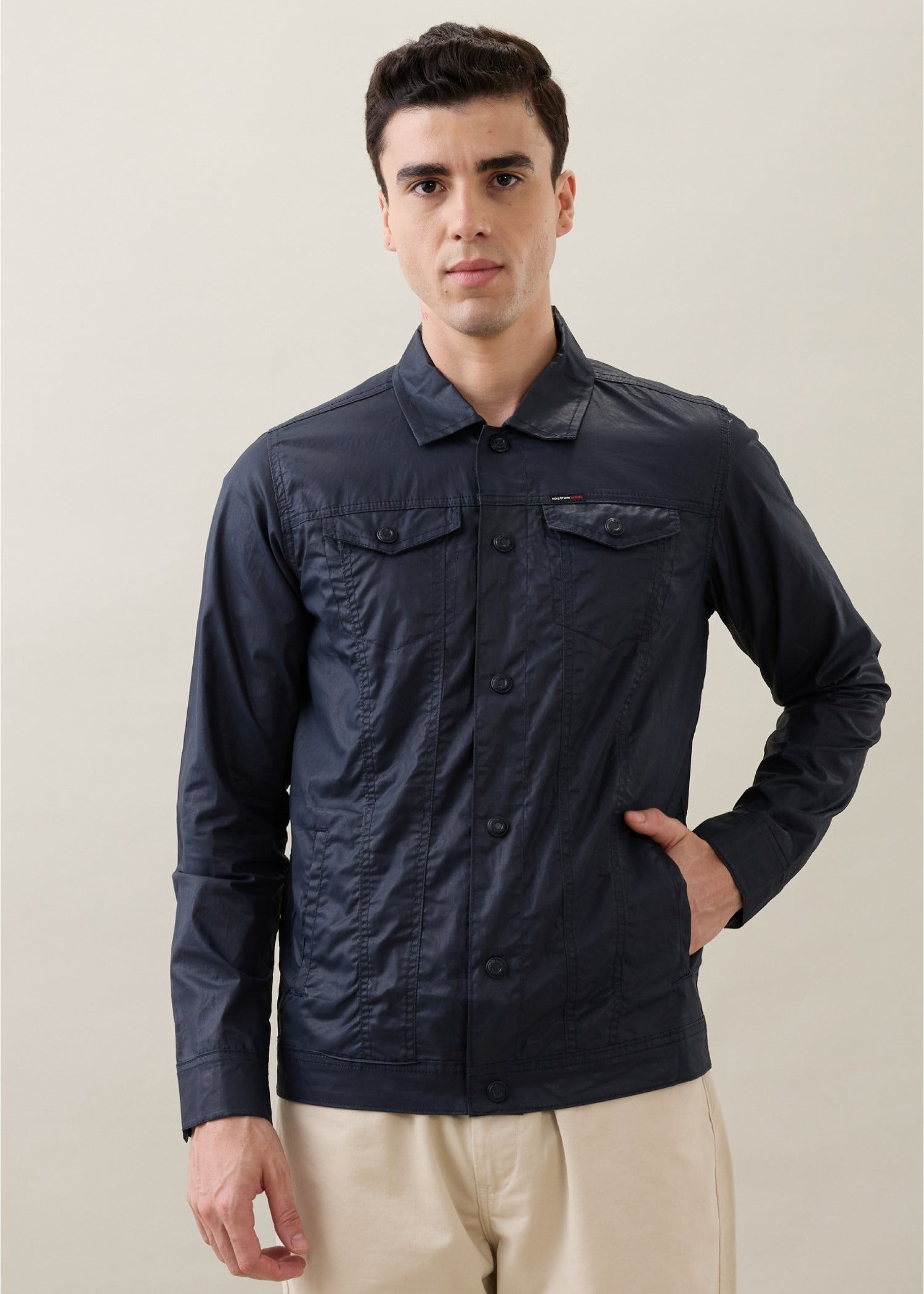Teslin Utility Jacket: Navy