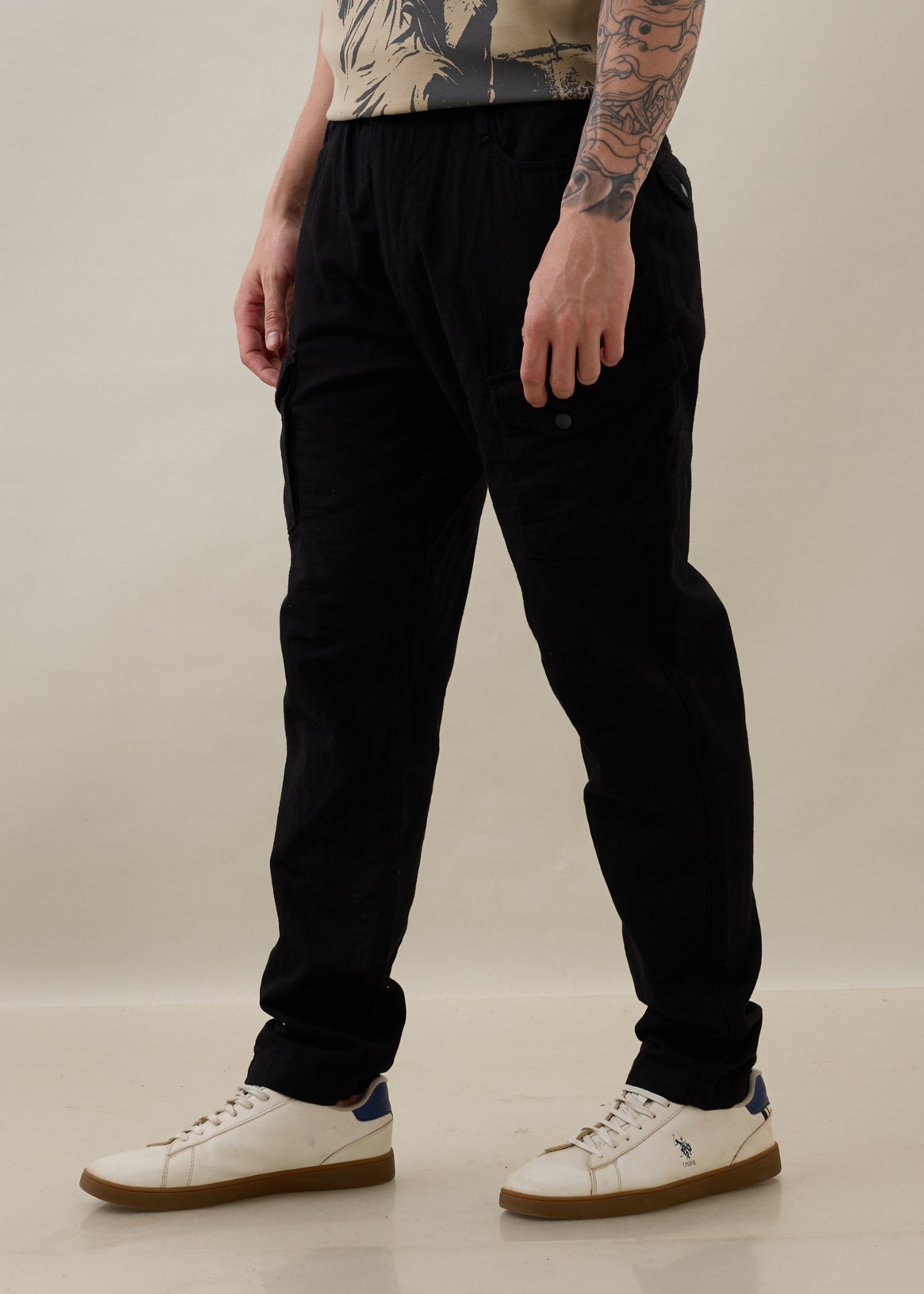 Canopy Cotton Relaxed Cargo: Black