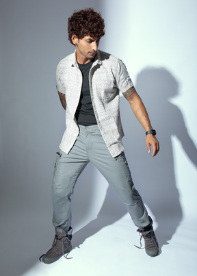 Fombio Half Sleeve Textured Shirt For Men Nostrum Fashion