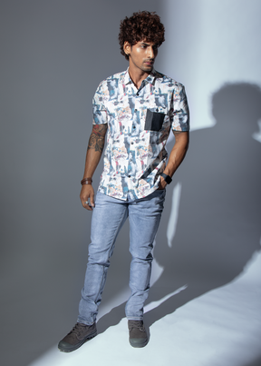 Gems-A Half Sleeve Graphic Printed Shirt Nostrum Fashion