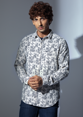 Yugen Full Sleeve Textured Shirt For Men Nostrum