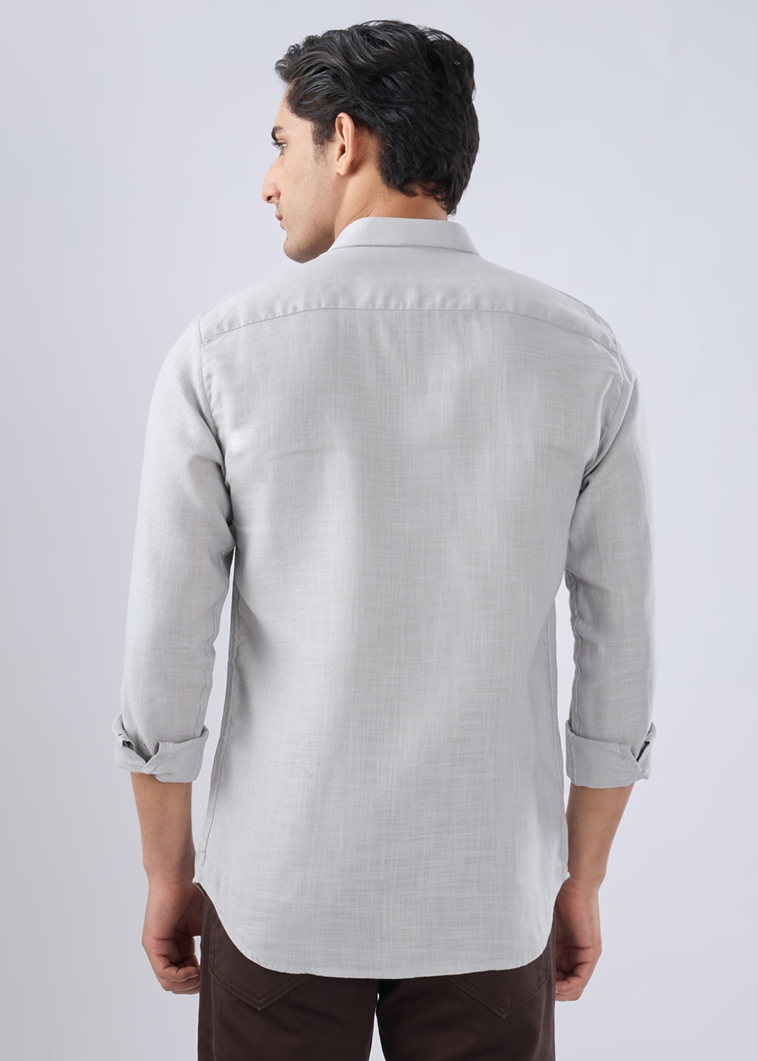 Keen Solid Full Sleeve Shirt: Light Grey
