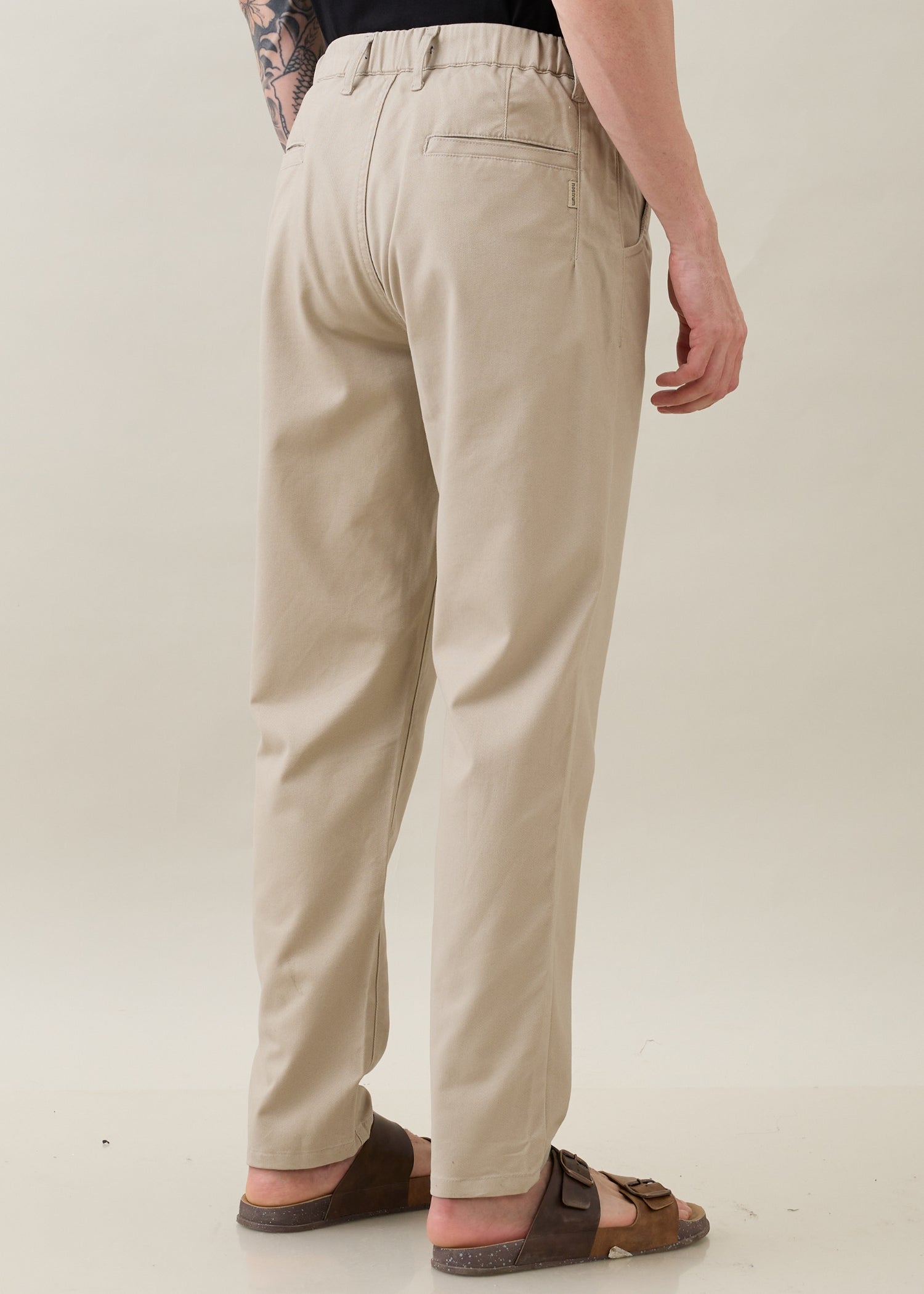 Abrus Cotton Drawstring Trouser: Beige