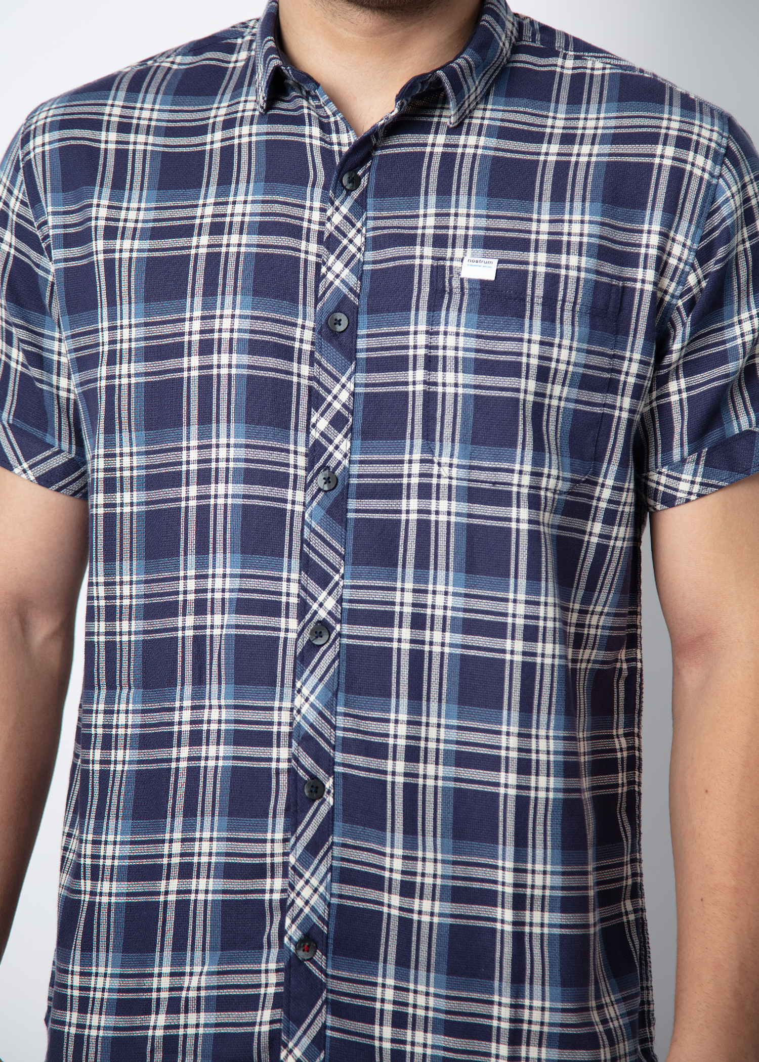Olsberg Half Sleeve Checked Shirt For Men Nostrum