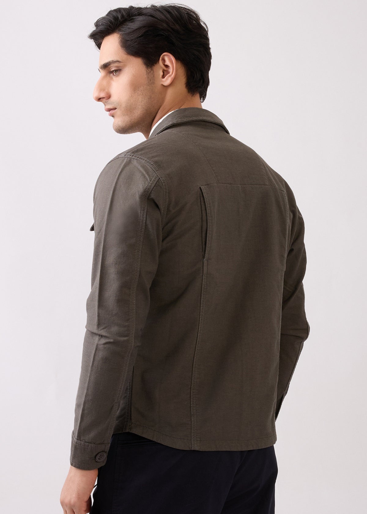 Maximo Utility Denim Jacket: Olive
