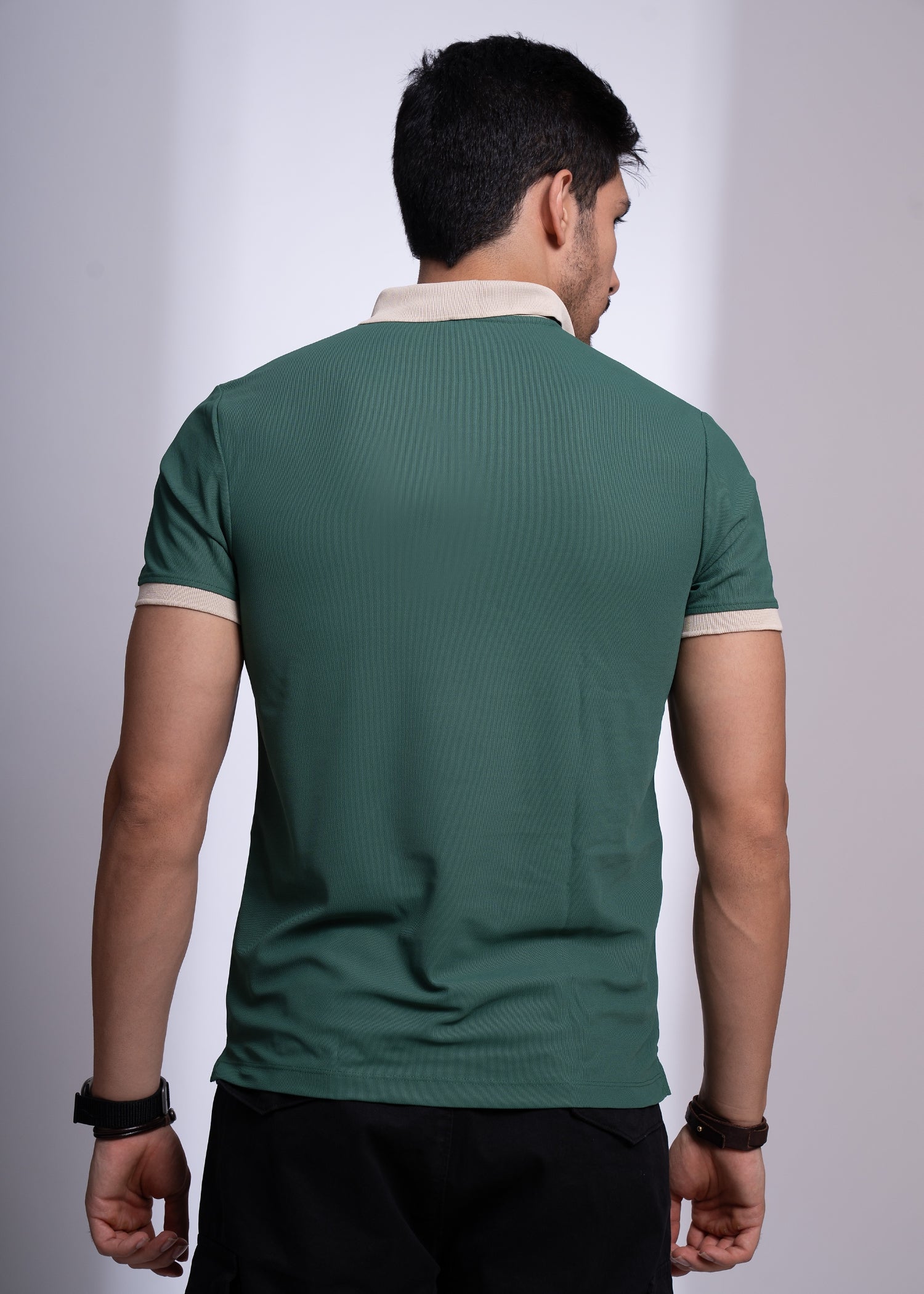 Mary Solid Polo T-Shirt: Green