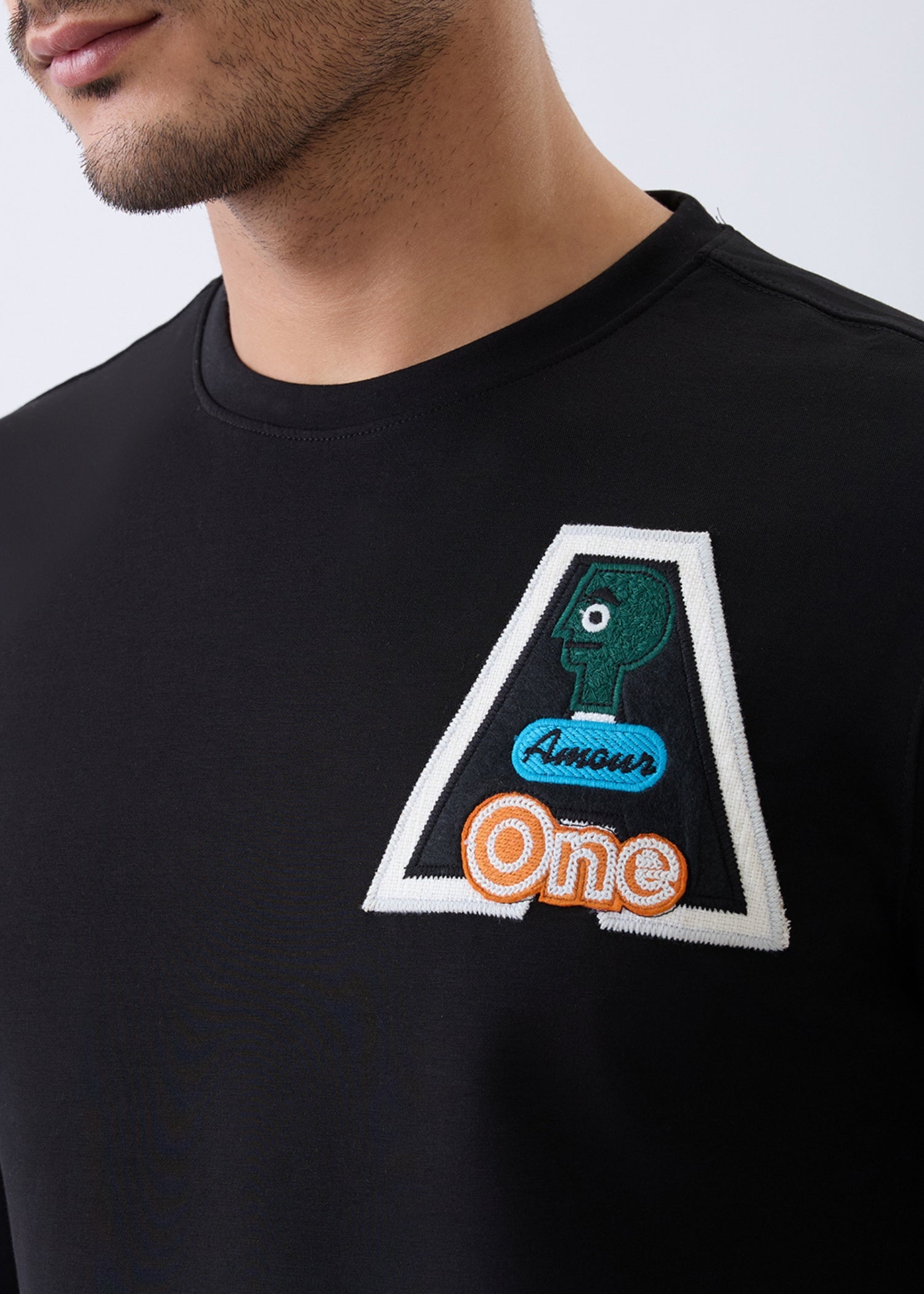 Amour Graphic Full Sleeve Sweatshirt: Black