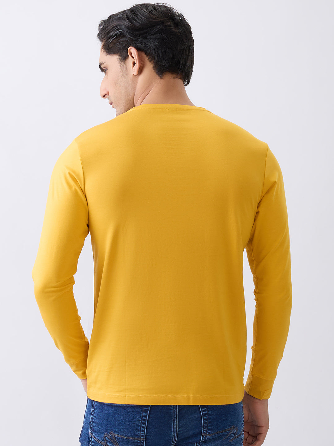 Star 1 Fitted Full Sleeve Pullover: Mustard