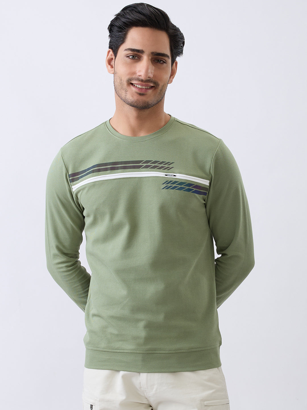 Borrow Full Sleeve T- Shirt: Green