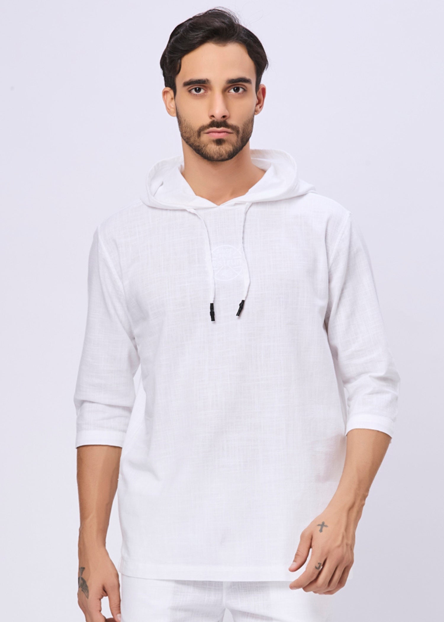 Simcox Summer Cotton Hoodie: White