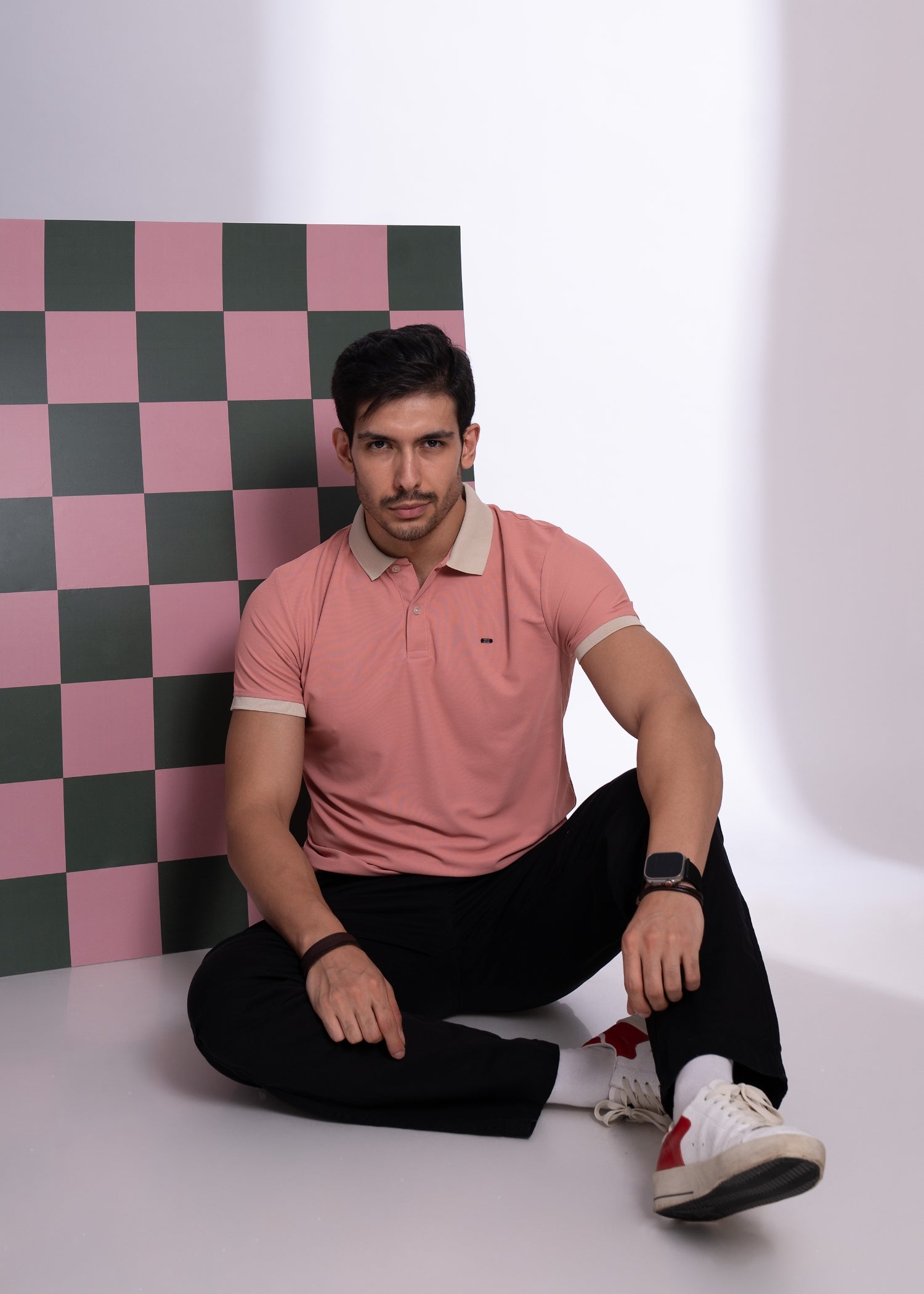Mary Solid Polo T-Shirt: Coral Pink