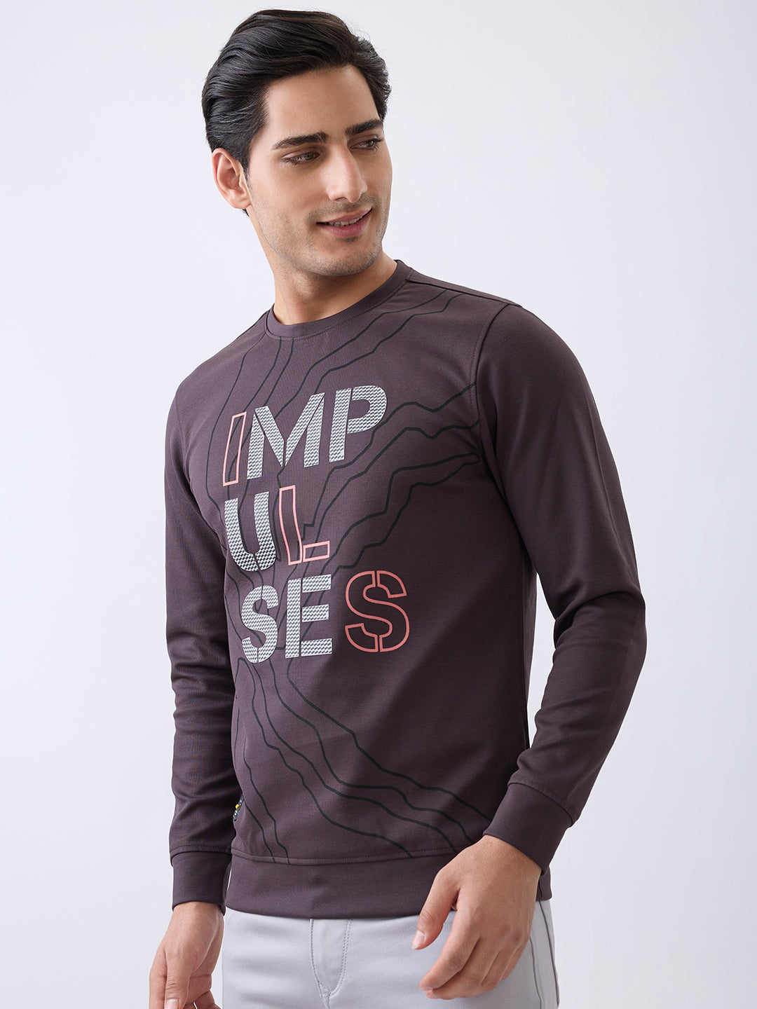 Impulses Fitted Sweatshirt: Charcoal