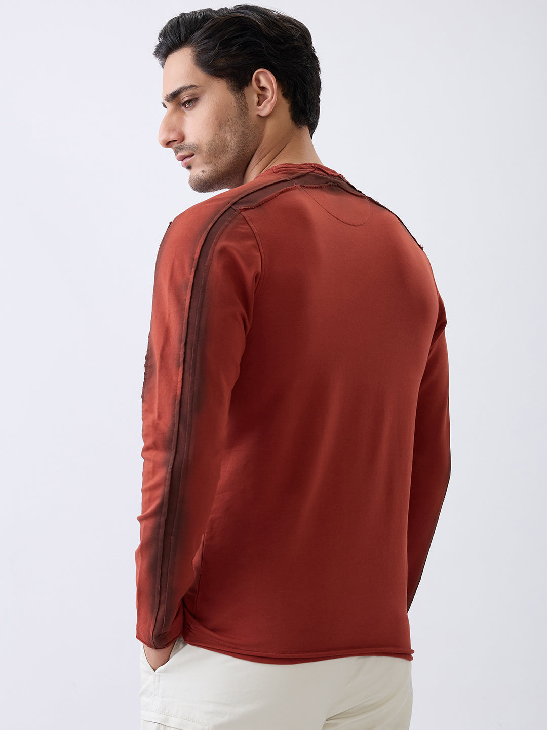 Depict Full Sleeve T-Shirt: Rust