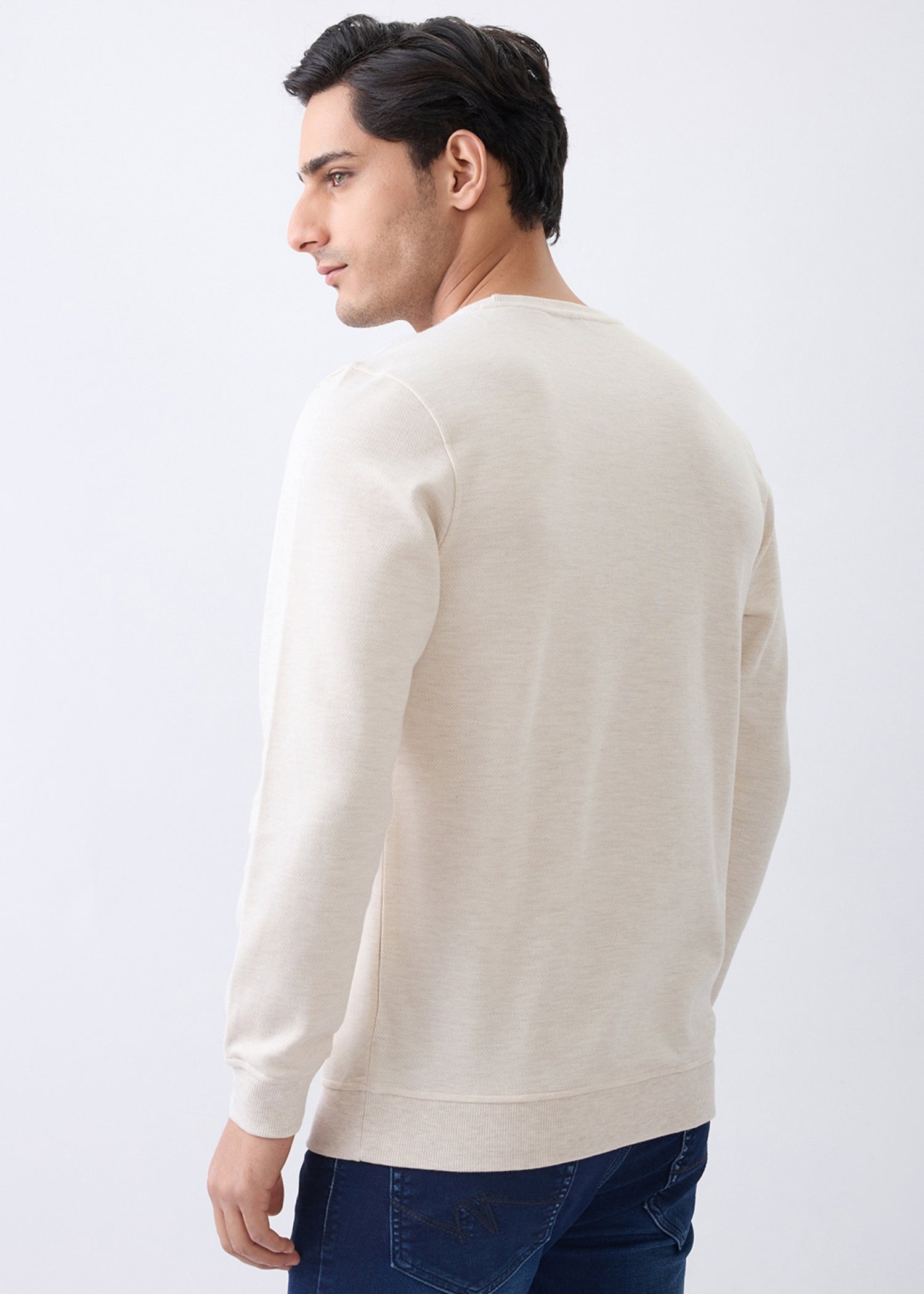 Divine Graphic Full Sleeve T-Shirt: Beige
