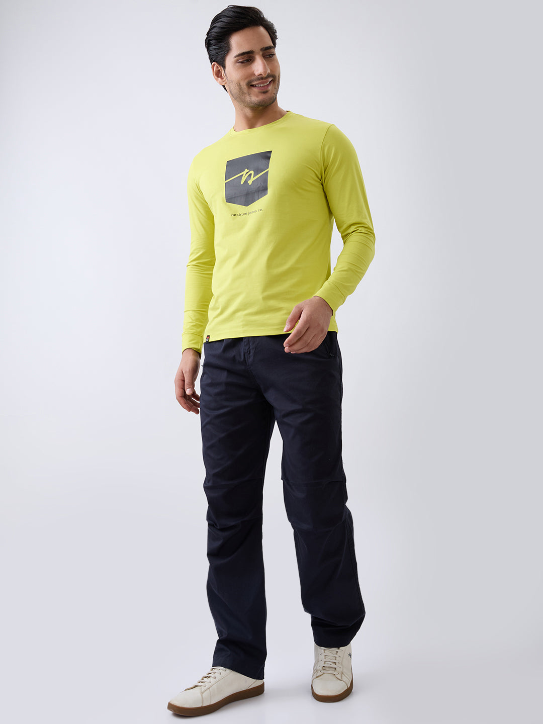 Star 1 Fitted Full Sleeve Pullover: F.Green