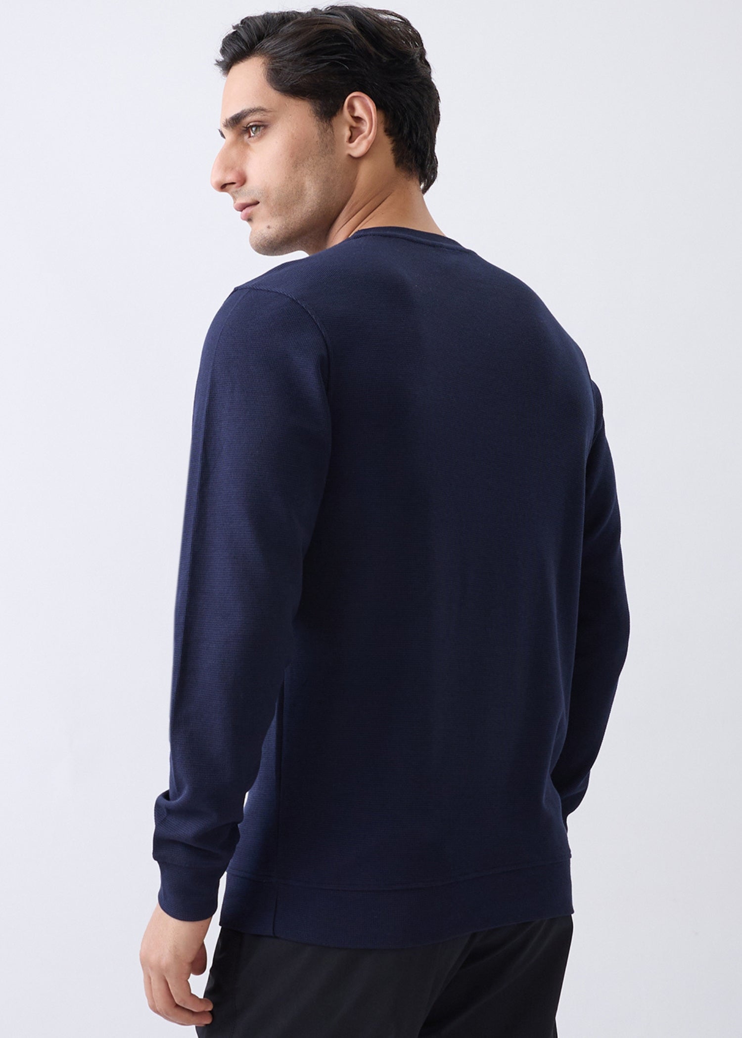 Safety Printed Full Sleeve T-Shirt: Navy