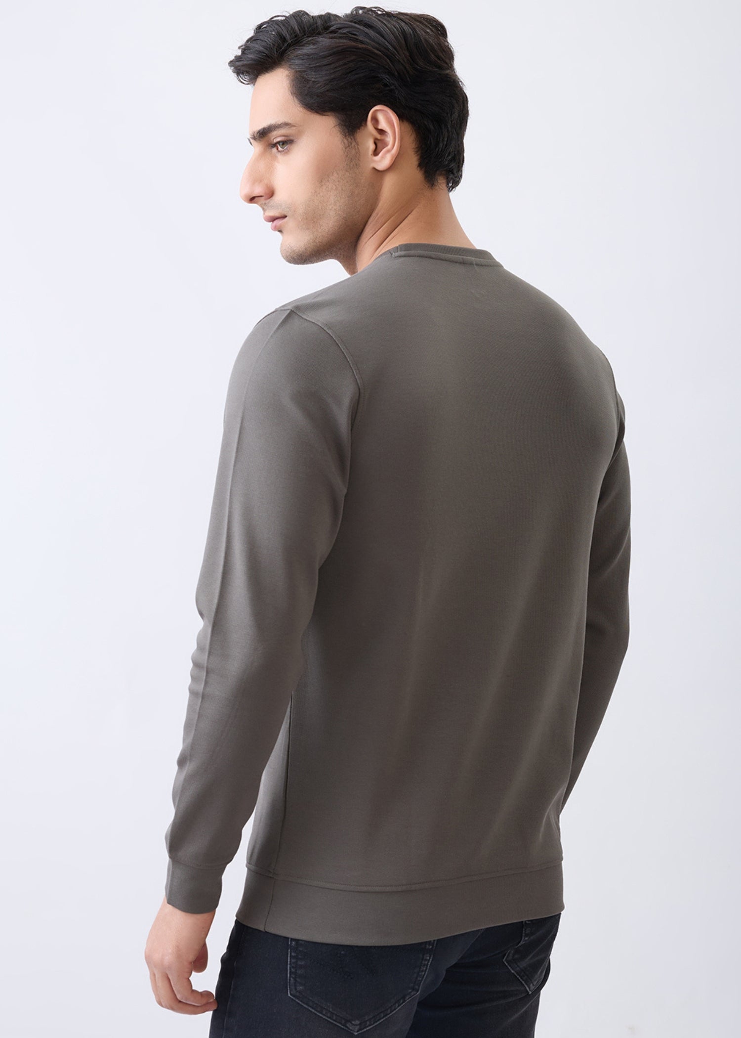 Dedicate Graphic Full Sleeve Sweatshirt: Olive