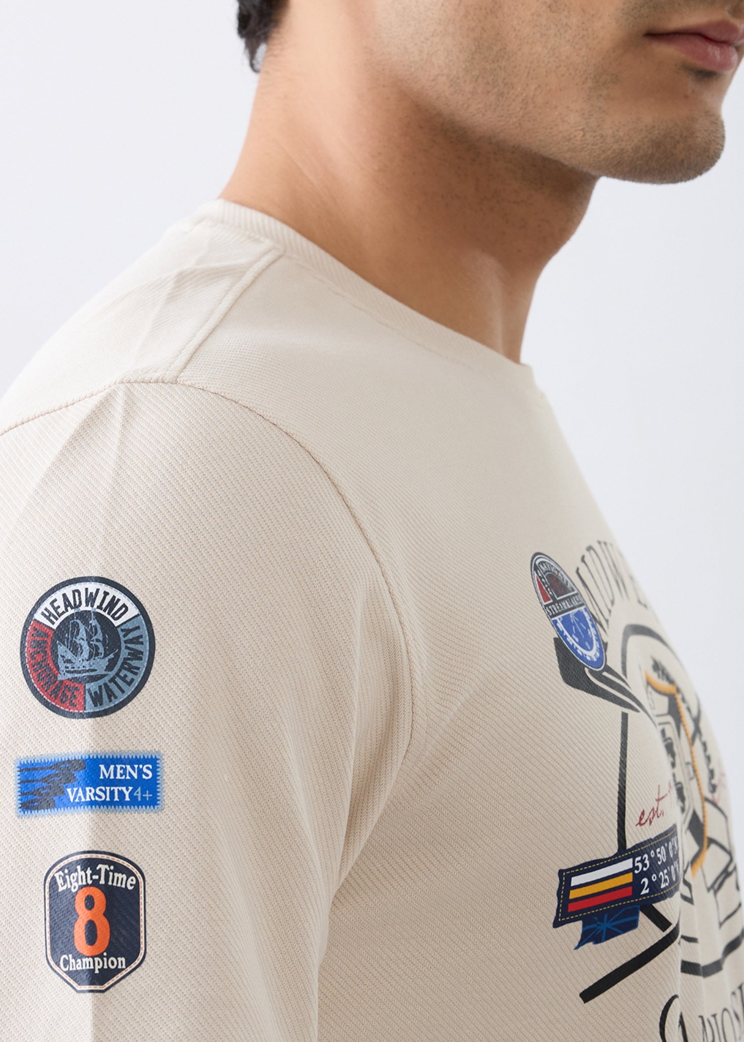 Midwest Graphic Full Sleeve Sweatshirt: Cream