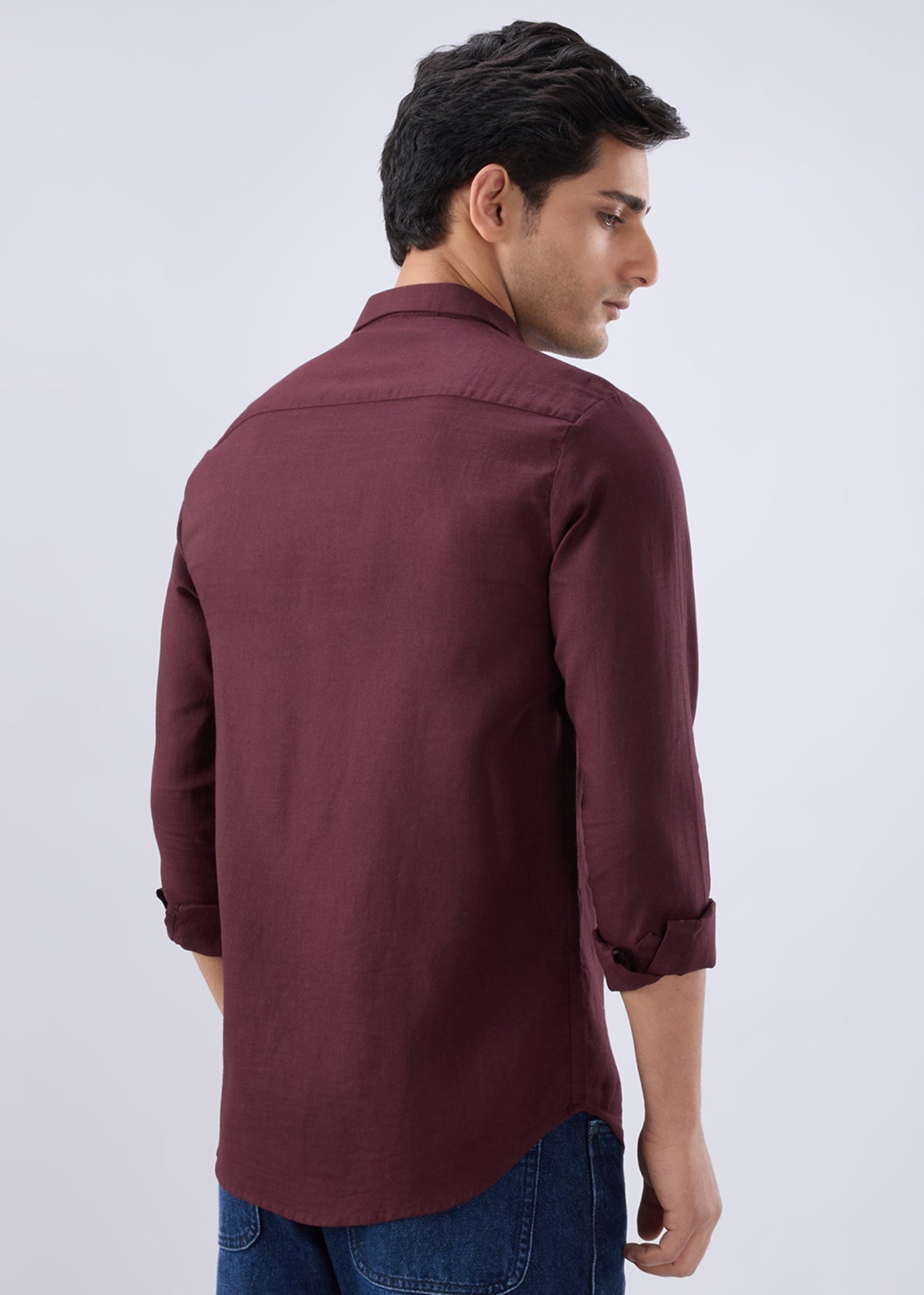 Keen Solid Full Sleeve Shirt: Wine