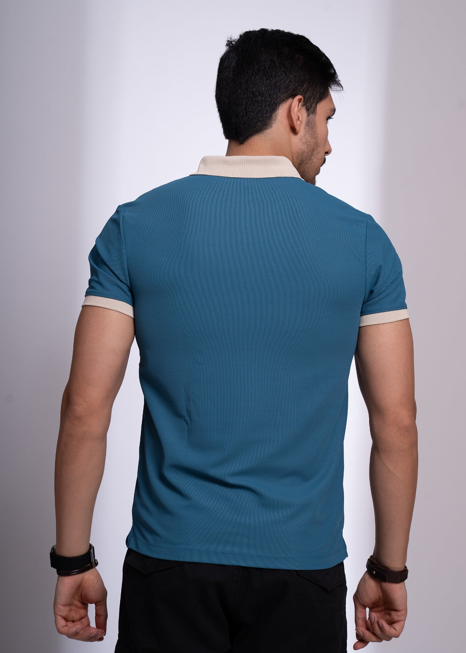 Mary Solid Polo T-Shirt: Blue