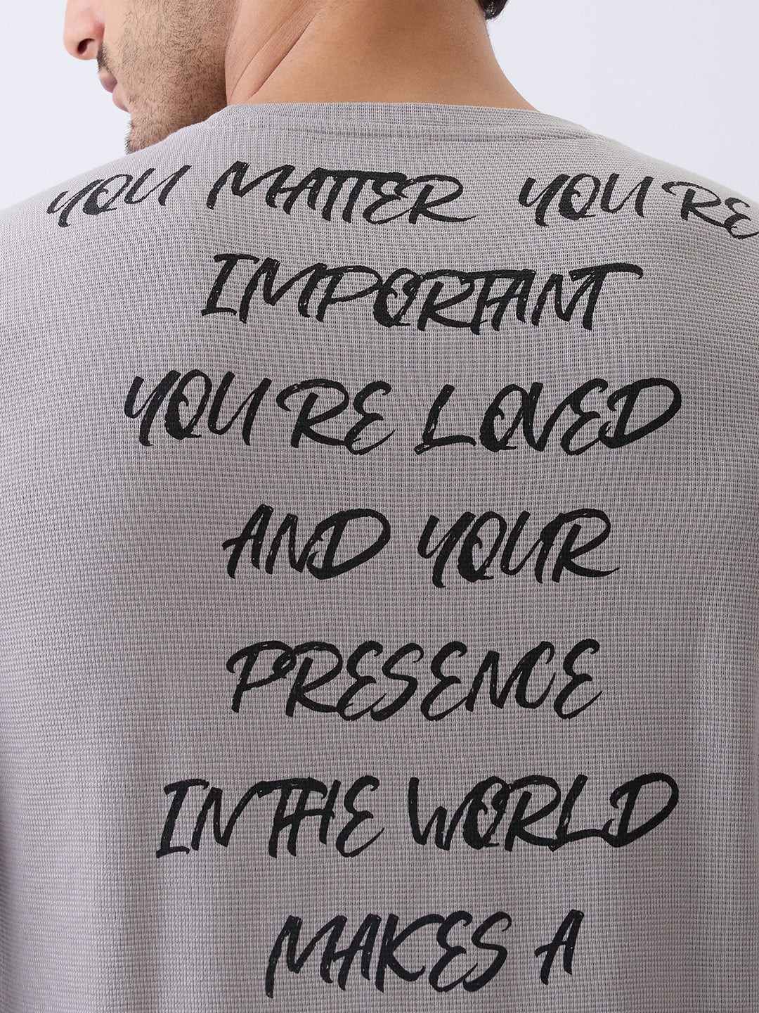 Matter Typography Fitted Sweatshirt: L.Grey