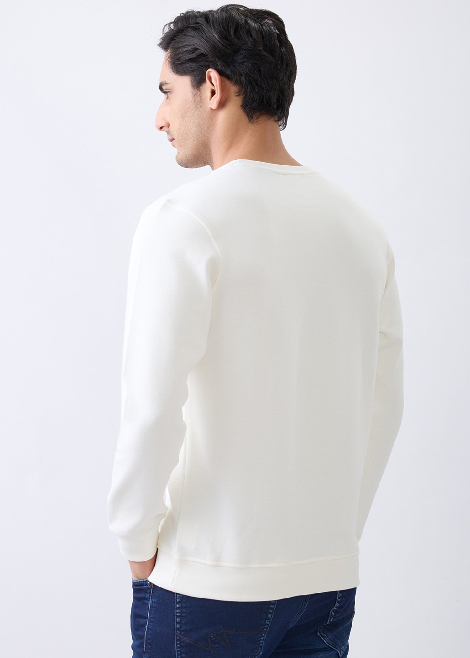 Sunshine Printed Full Sleeve Sweatshirt: White