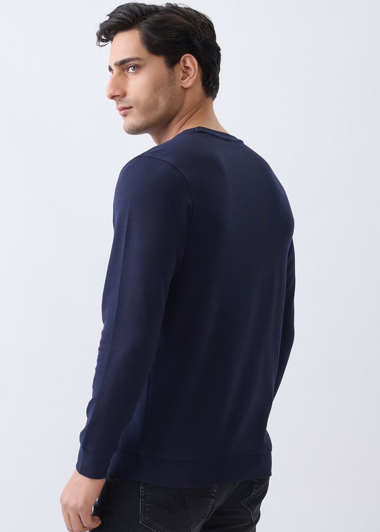 Potential Printed Full Sleeve T-Shirt: Navy